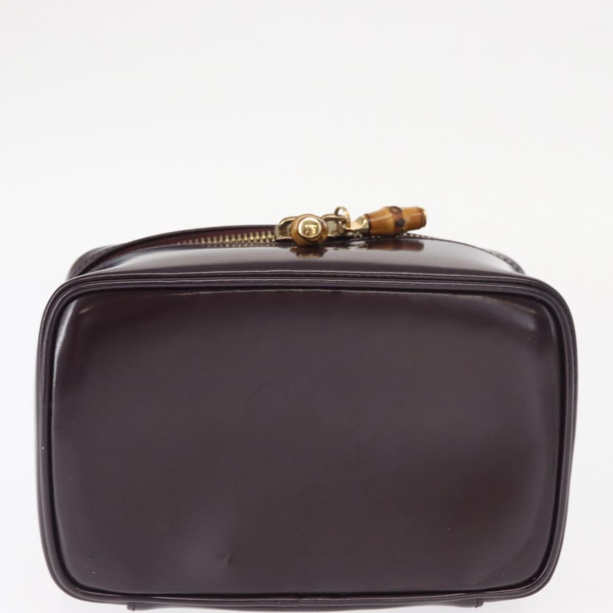 GUCCI Vanity Hand Bag Enamel Purple Gold 032 1956 0151 Auth ep12433