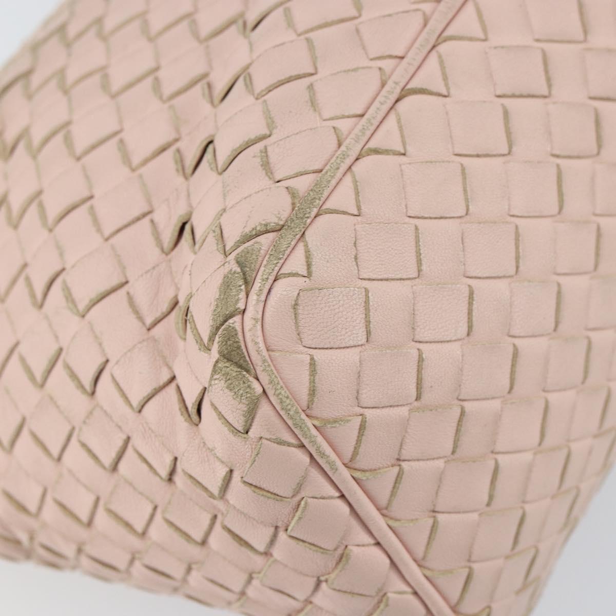 BOTTEGA VENETA INTRECCIATO Hand Bag Leather Pink Auth ep12436