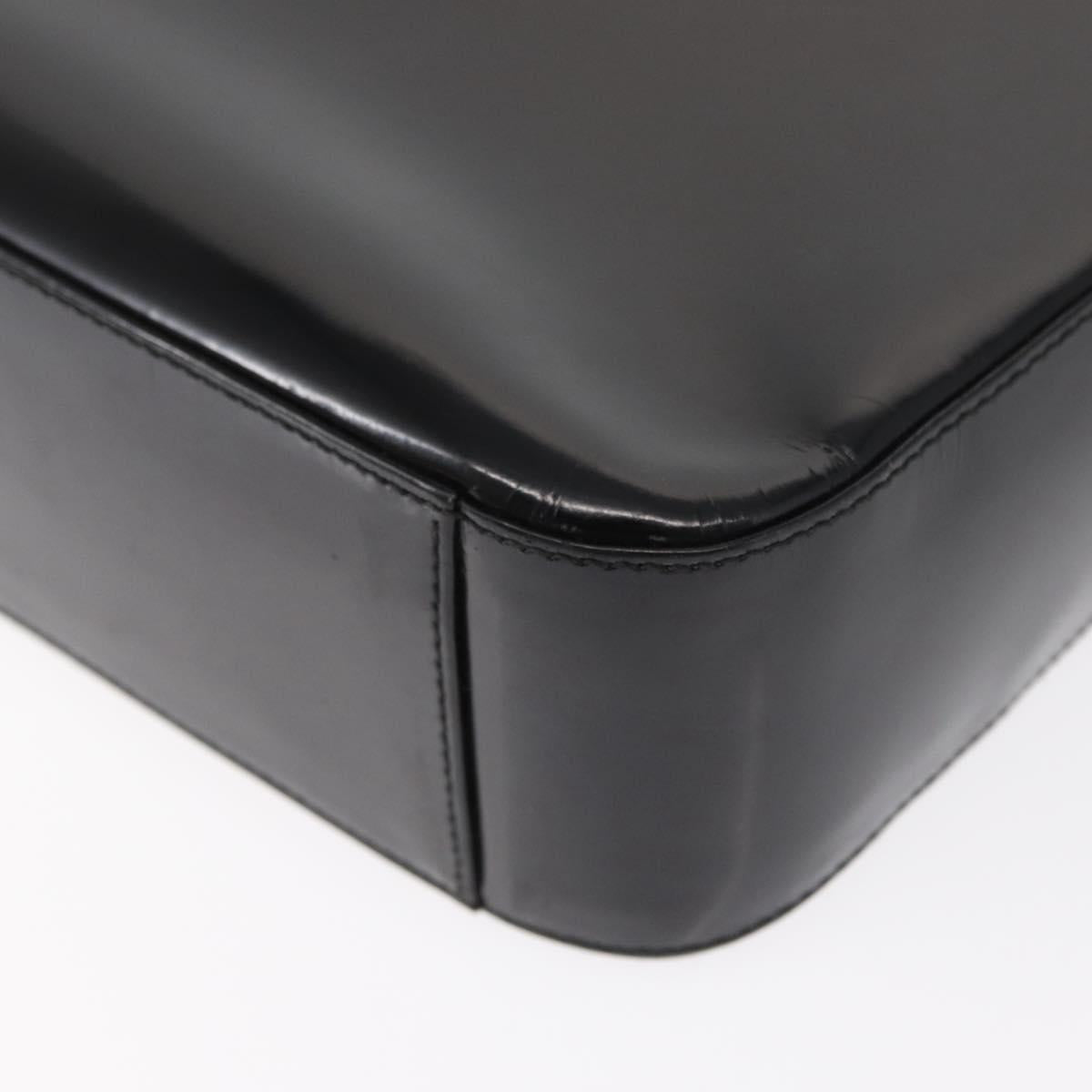 GUCCI Shoulder Bag Enamel Black Auth ep12438