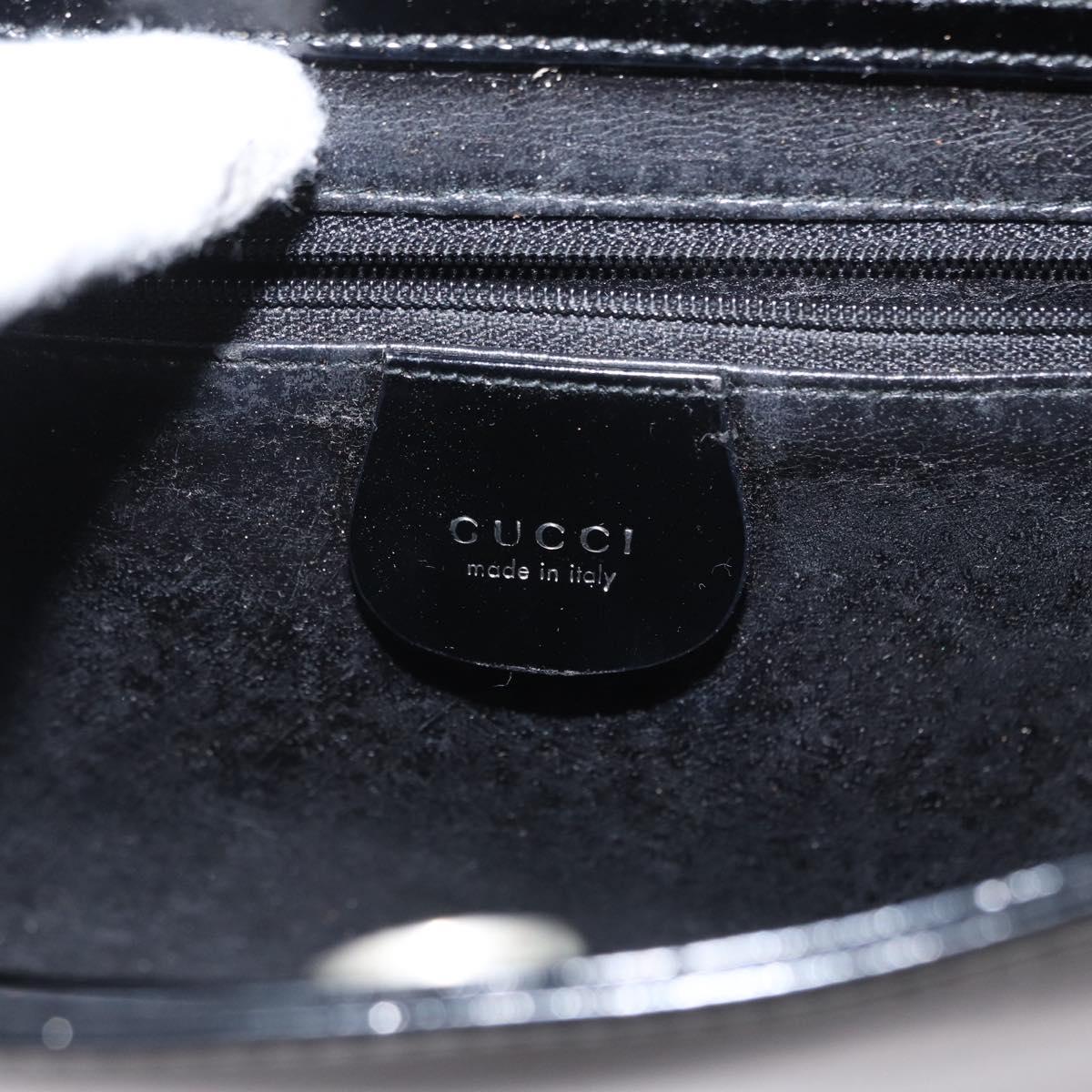 GUCCI Shoulder Bag Enamel Black Auth ep12438