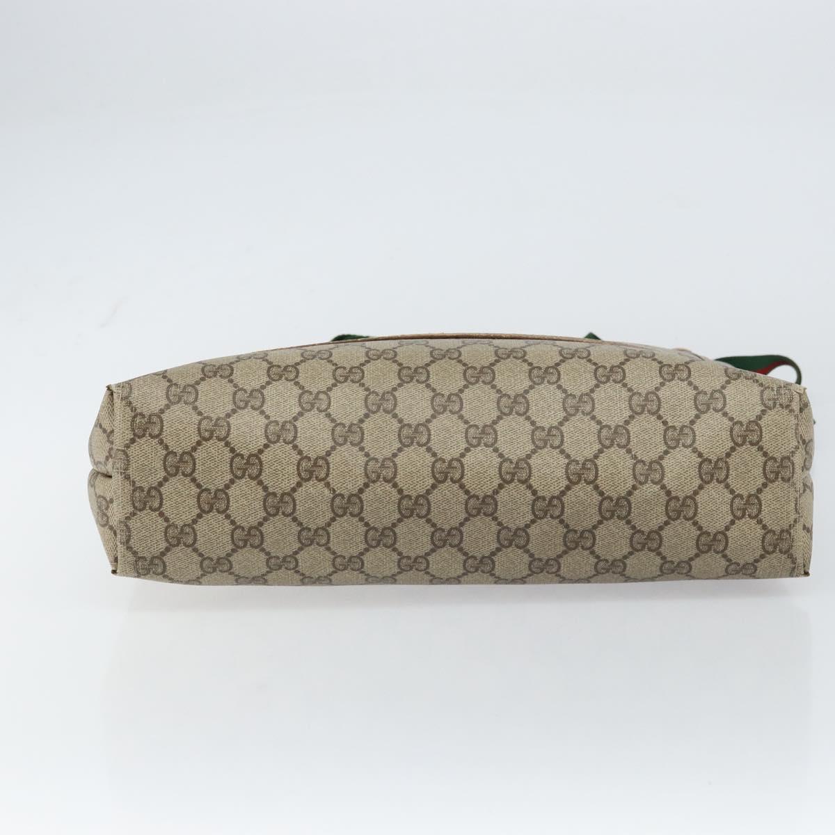 GUCCI GG Supreme Web Sherry Line Tote Bag PVC Beige Red 89 02 003 Auth ep12439