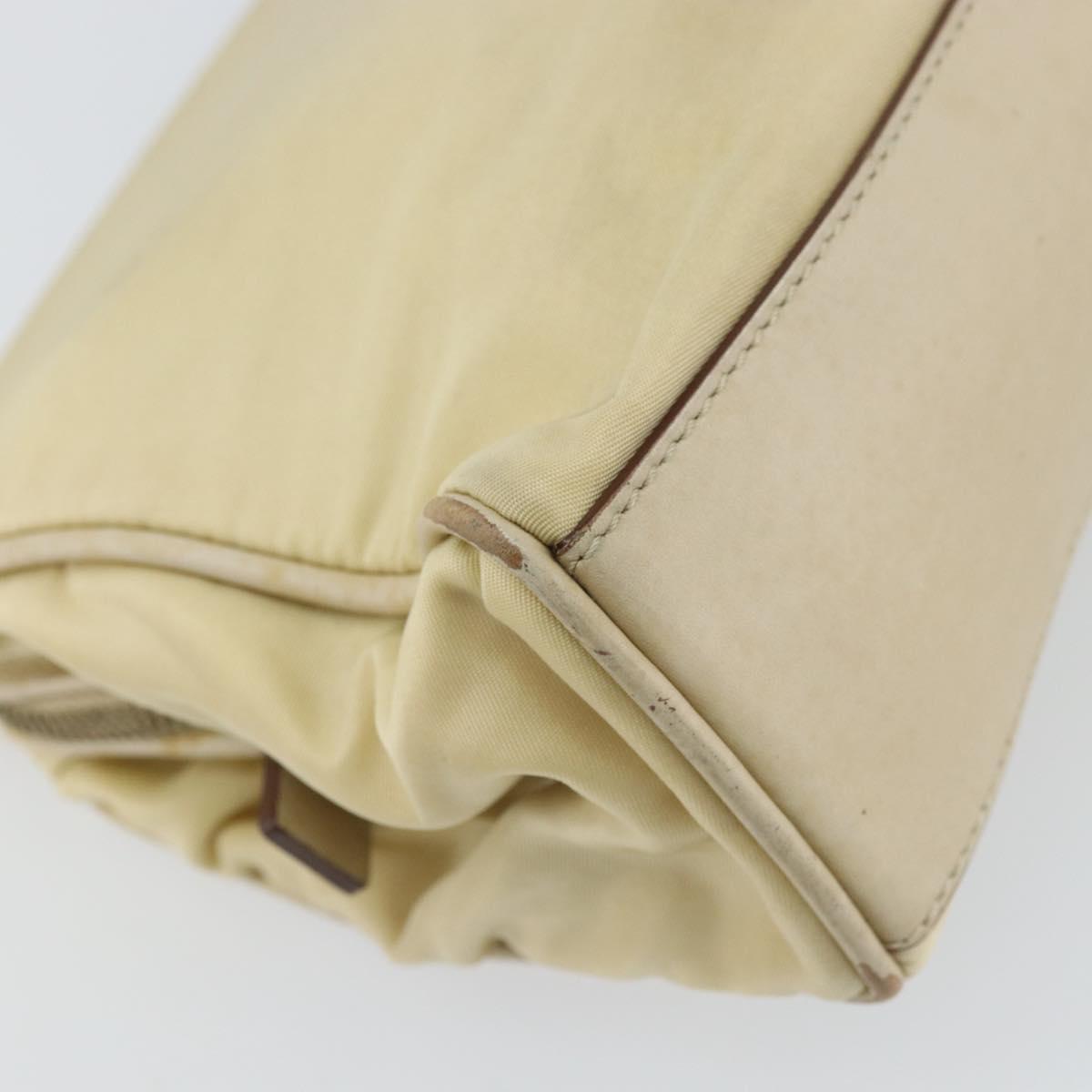 PRADA Shoulder Bag Nylon Beige Gold Auth ep12445