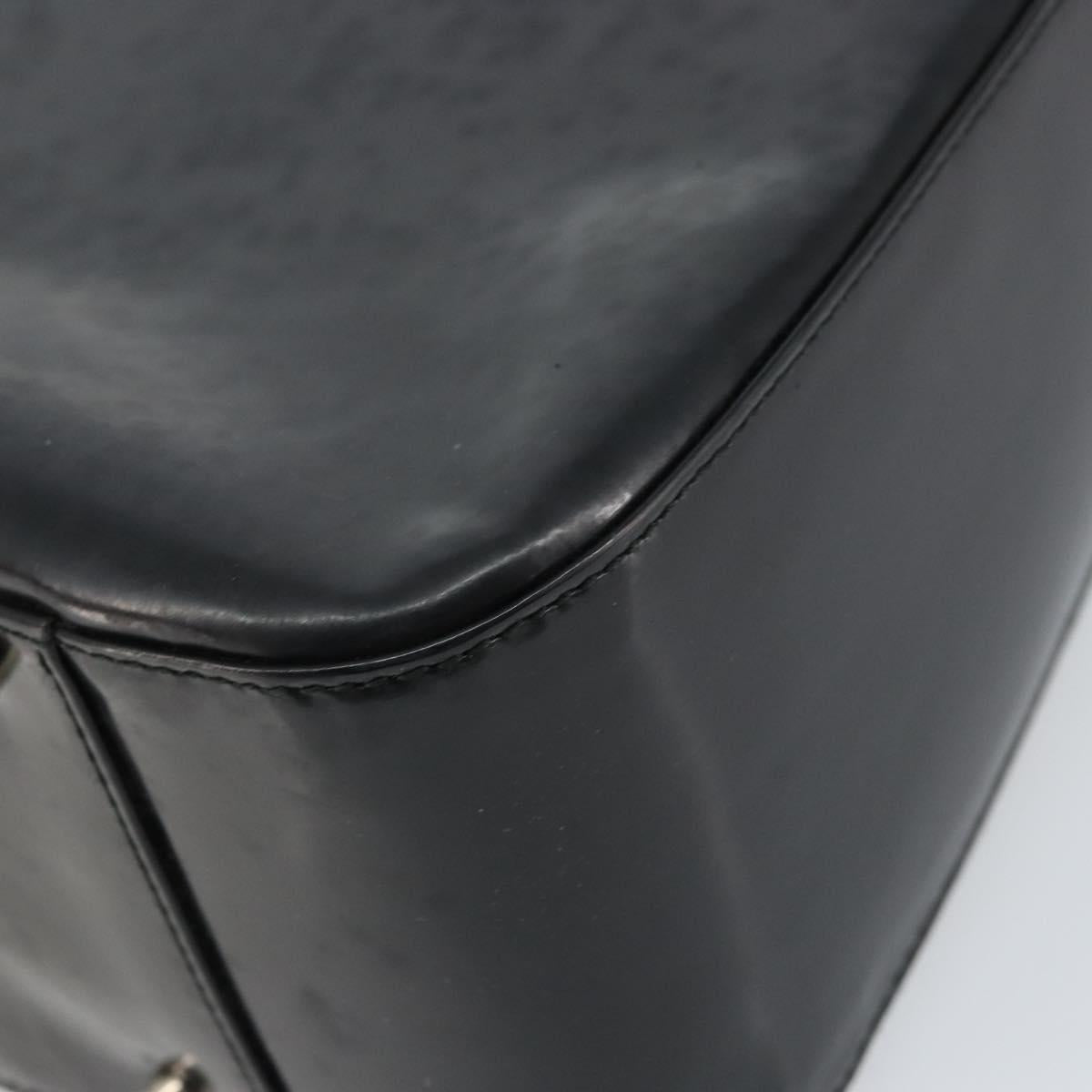 GUCCI Hand Bag Enamel Black Silver 000 1013 0504 Auth ep12446