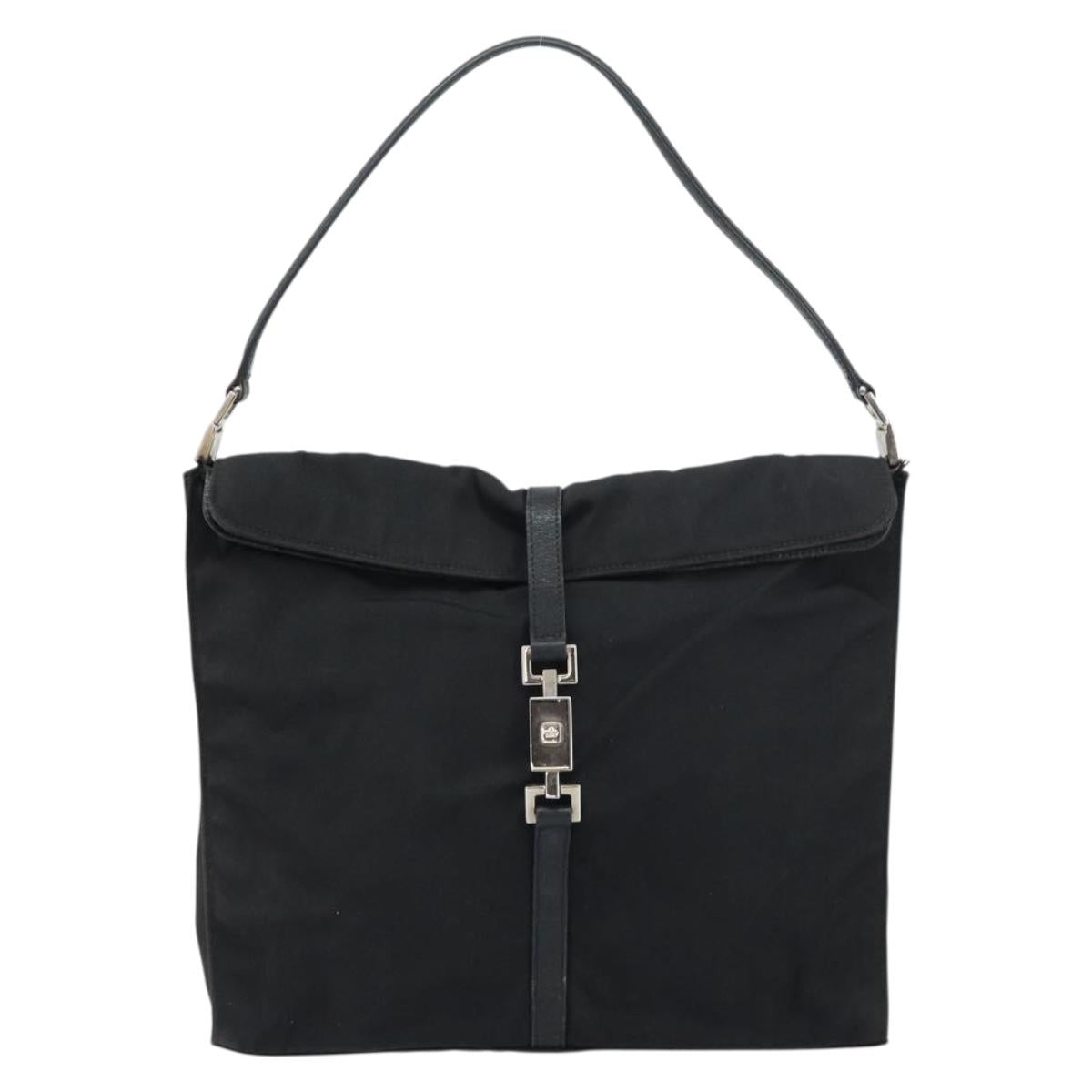 GUCCI Jackie Shoulder Bag Nylon Black Silver 001 3355 1781 Auth ep12448