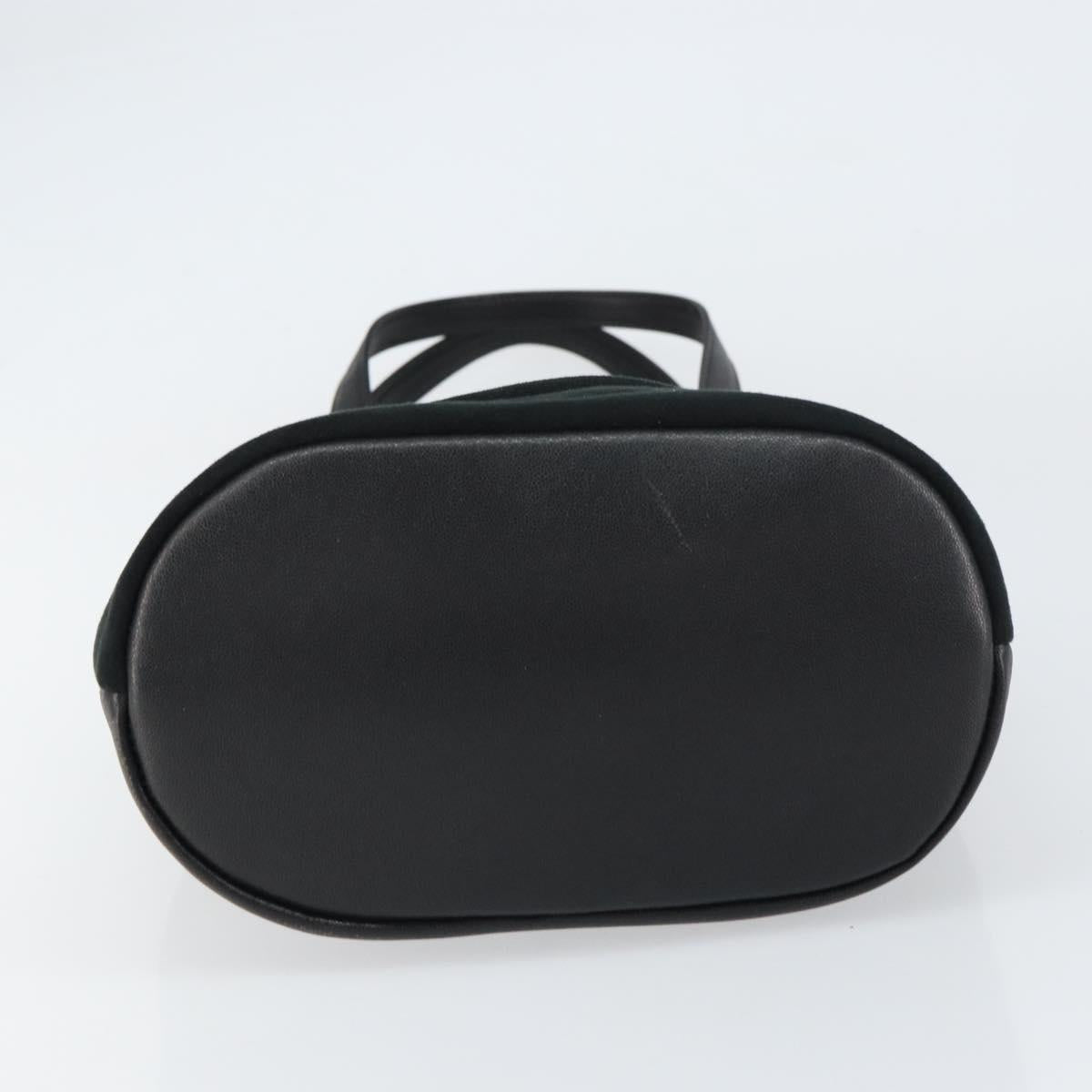 Burberrys Tote Bag Suede Black Gold Auth ep12453