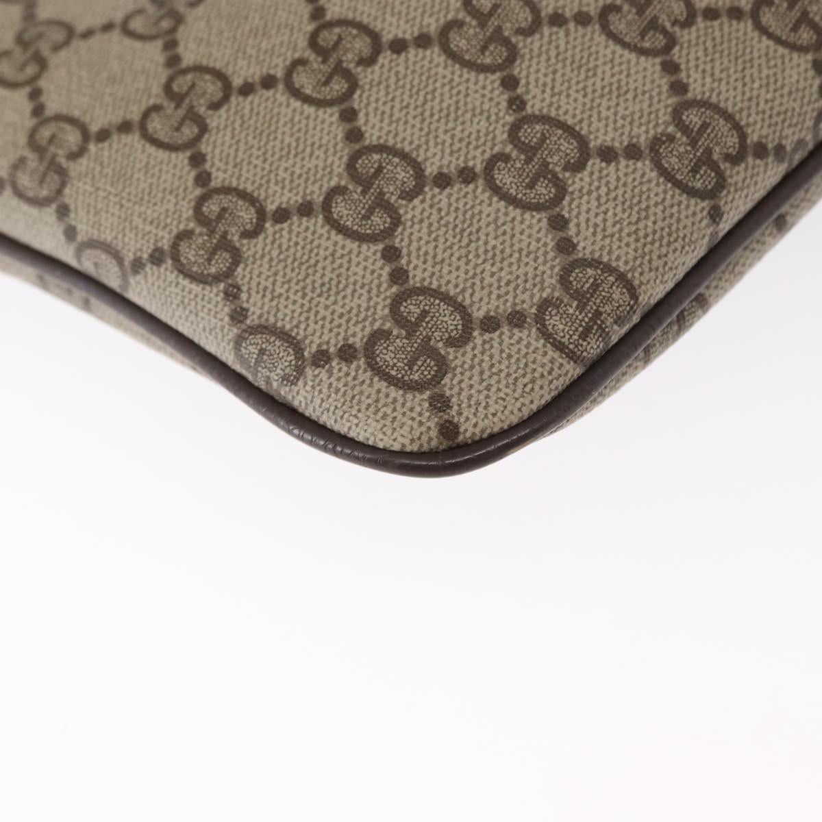 GUCCI GG Supreme Web Sherry Line Bag PVC Beige Gold 904 02 047 Auth ep12468