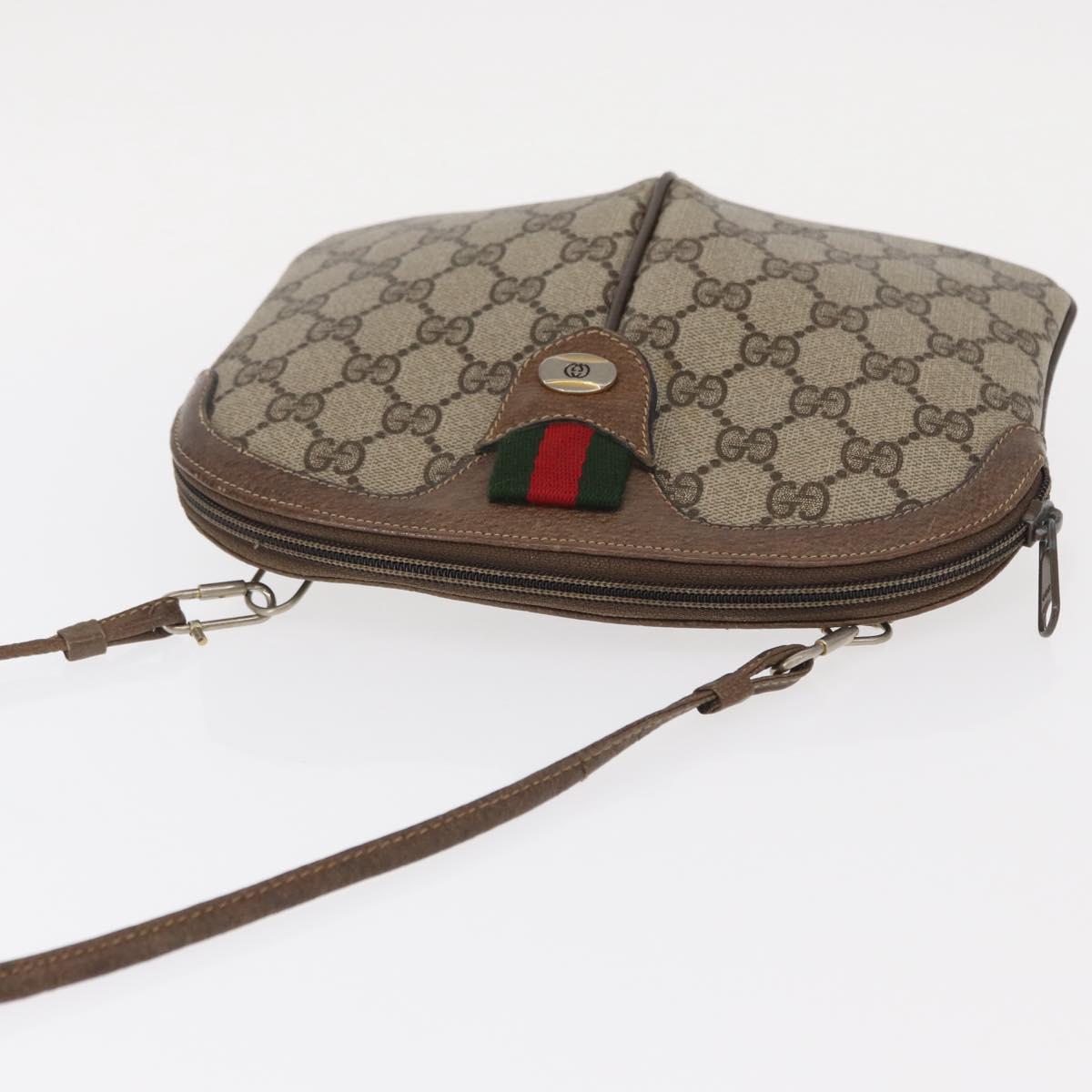 GUCCI GG Supreme Web Sherry Line Bag PVC Beige Gold 904 02 047 Auth ep12468