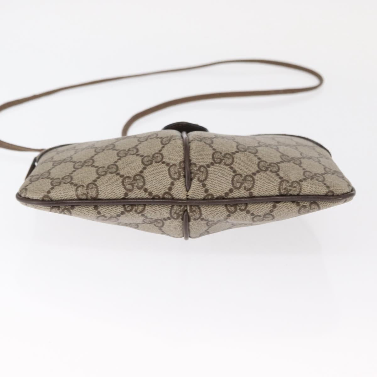 GUCCI GG Supreme Web Sherry Line Bag PVC Beige Gold 904 02 047 Auth ep12468