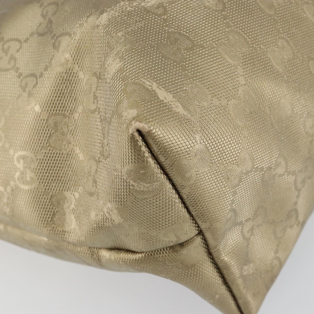 GUCCI GG Implementation Tote Bag PVC Gold Tone 211137 Auth ep12474