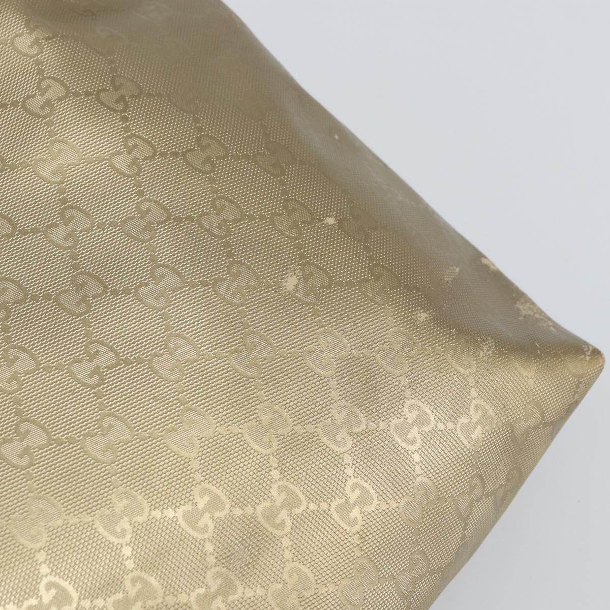 GUCCI GG Implementation Tote Bag PVC Gold Tone 211137 Auth ep12474