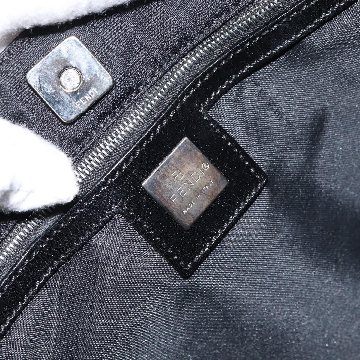 FENDI Zucca Canvas Shoulder Bag Silver Black Auth ep12476