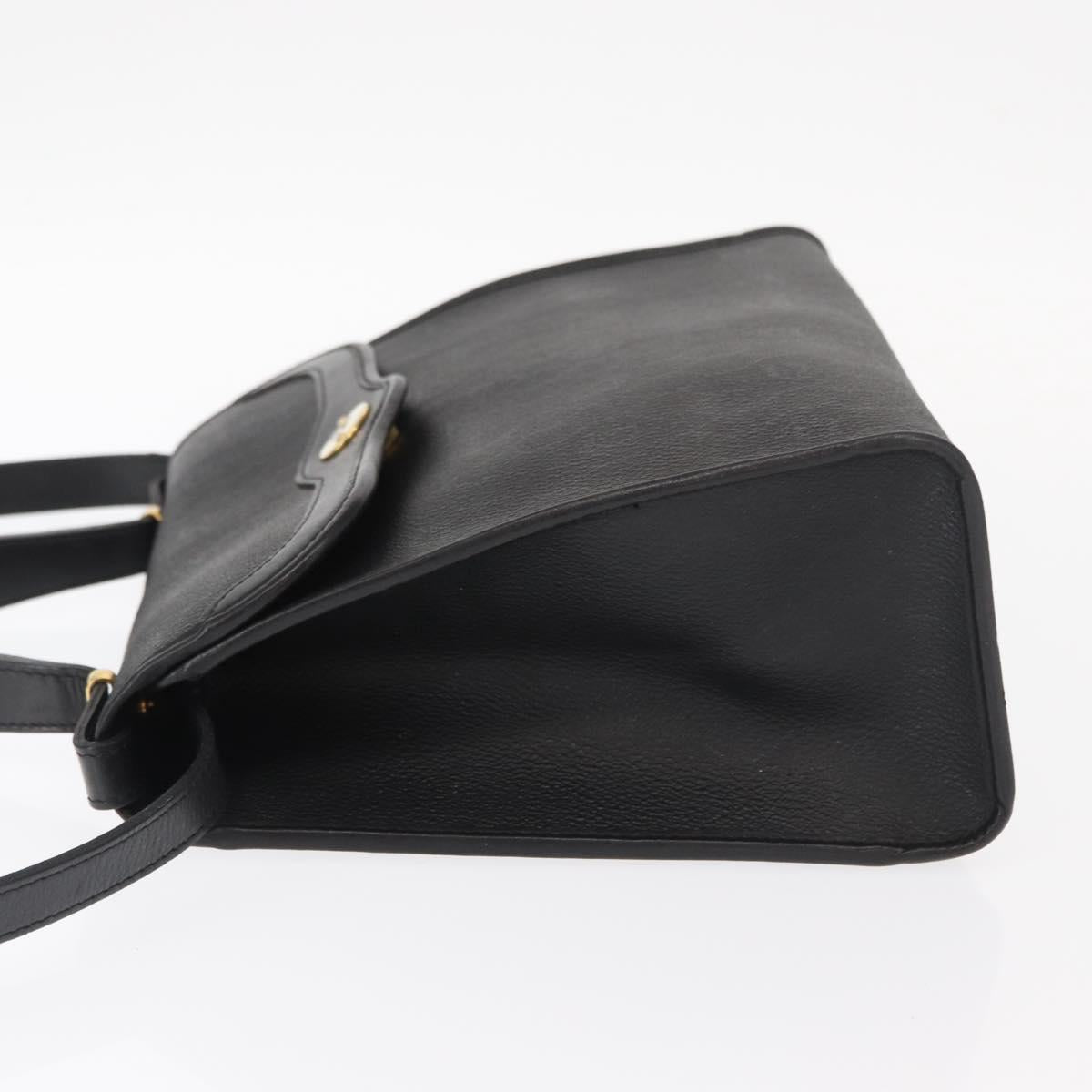 Christian Dior Honeycomb Canvas Hand Bag PVC 2way Black Gold Auth ep12478