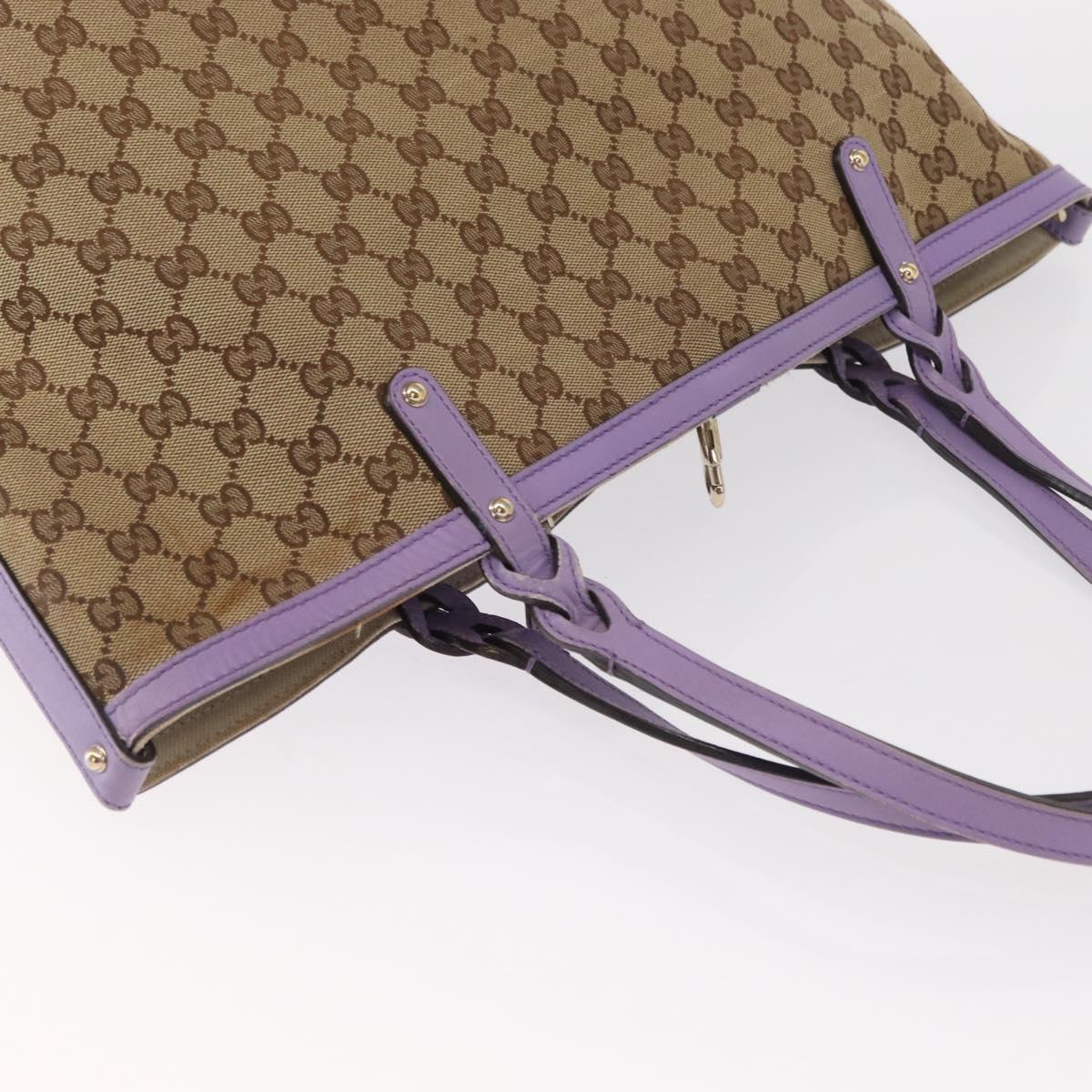 GUCCI GG Canvas Tote Bag Beige Gold 247209 Auth ep12485