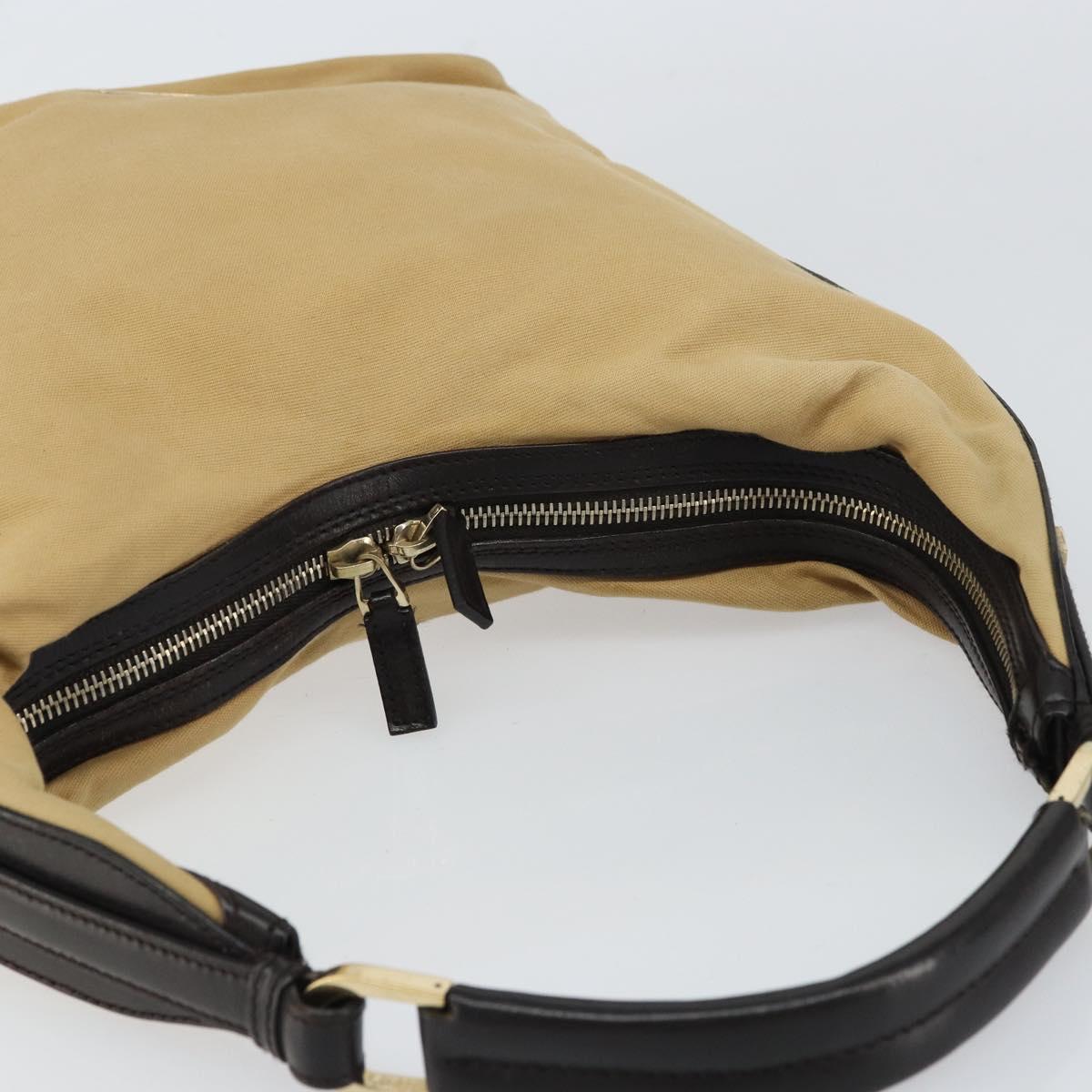 GUCCI Web Sherry Line Shoulder Bag Canvas Beige Gold 001 4288 Auth ep12486