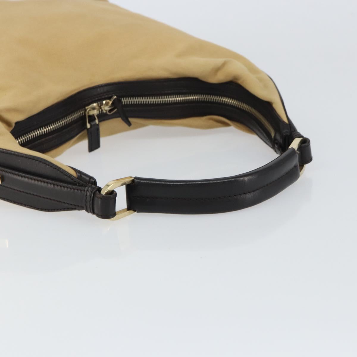 GUCCI Web Sherry Line Shoulder Bag Canvas Beige Gold 001 4288 Auth ep12486