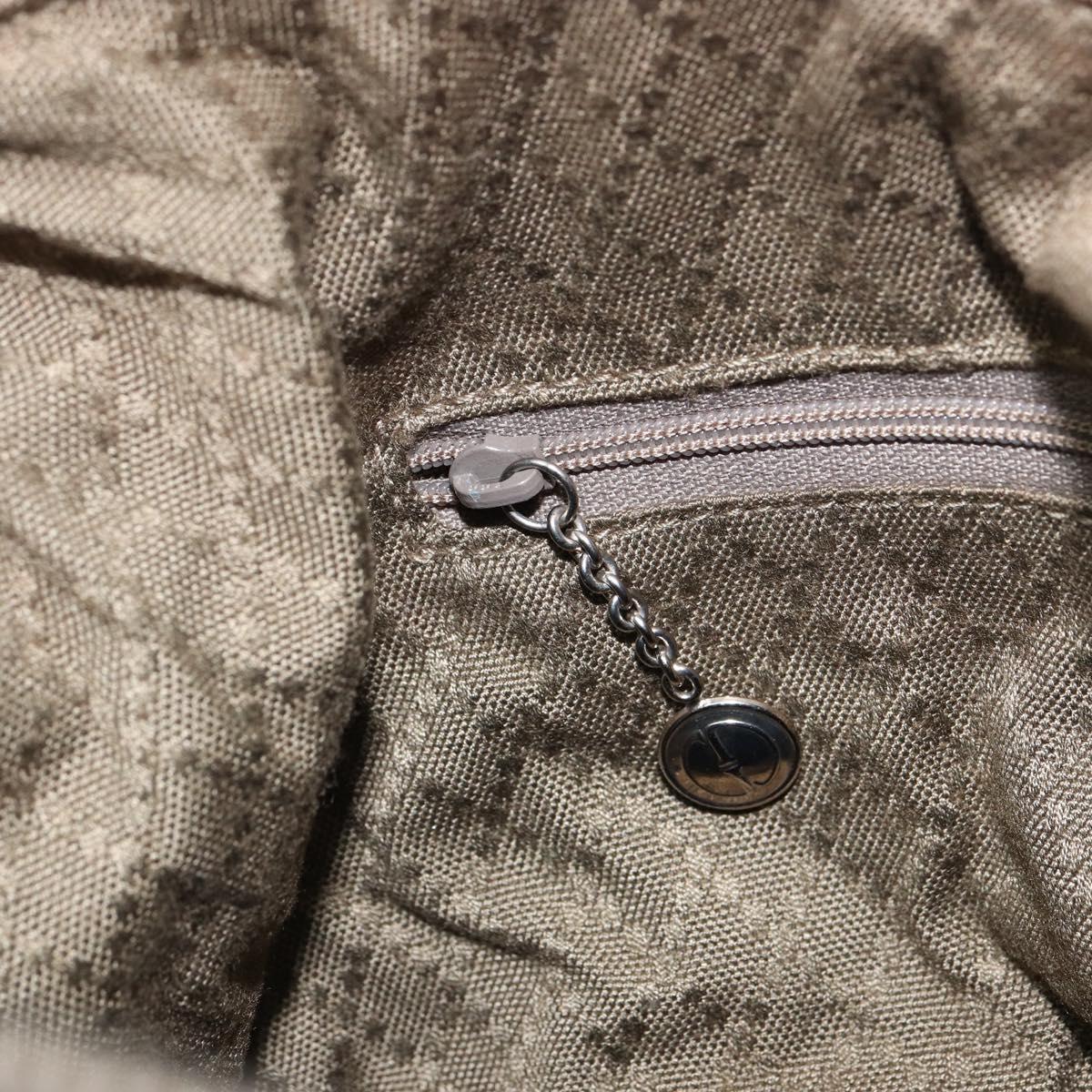 GUCCI Bamboo Shoulder Bag Nylon Khaki Silver 000 0531 Auth ep12494