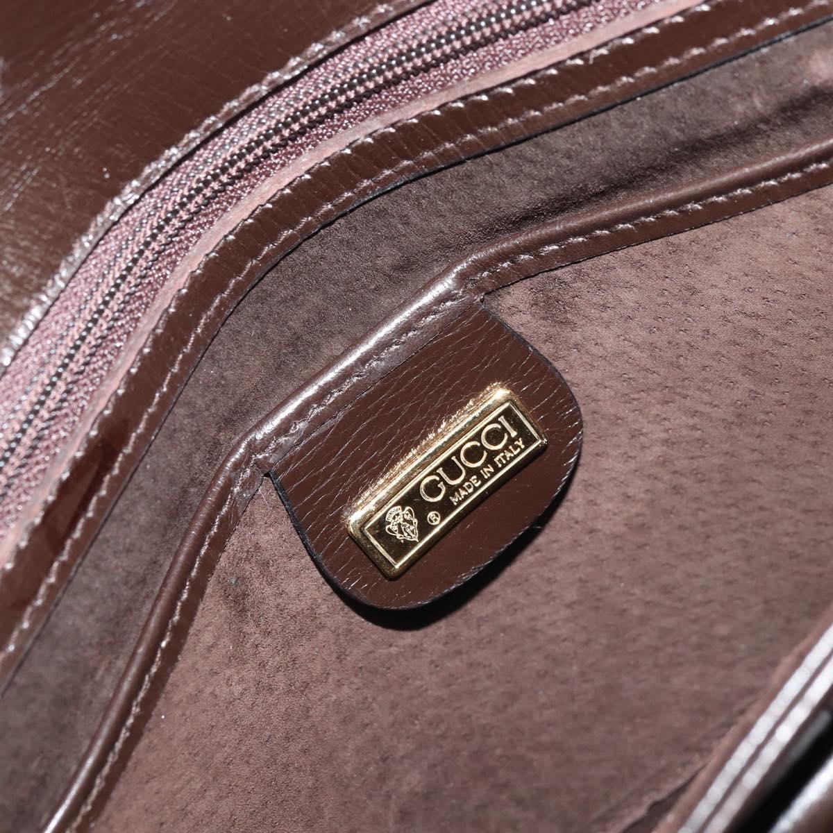 GUCCI Hand Bag Leather Dark Brown Gold 000 406 1080 Auth ep12502