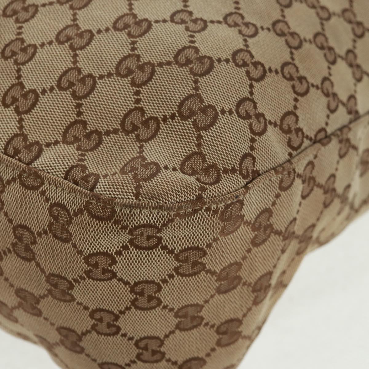 GUCCI GG Canvas Tote Bag 2way Beige Silver 232949 Auth ep12524