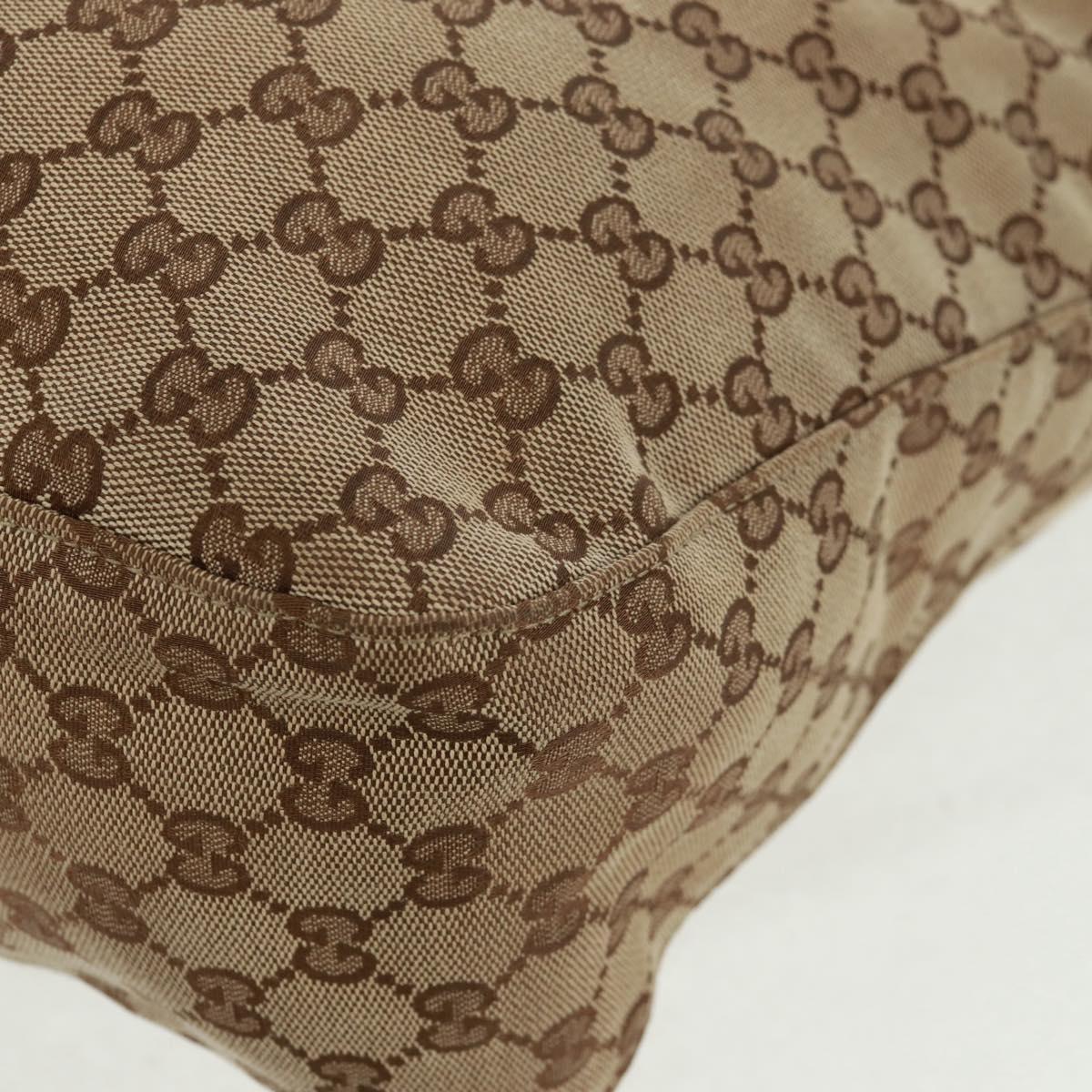 GUCCI GG Canvas Tote Bag 2way Beige Silver 232949 Auth ep12524