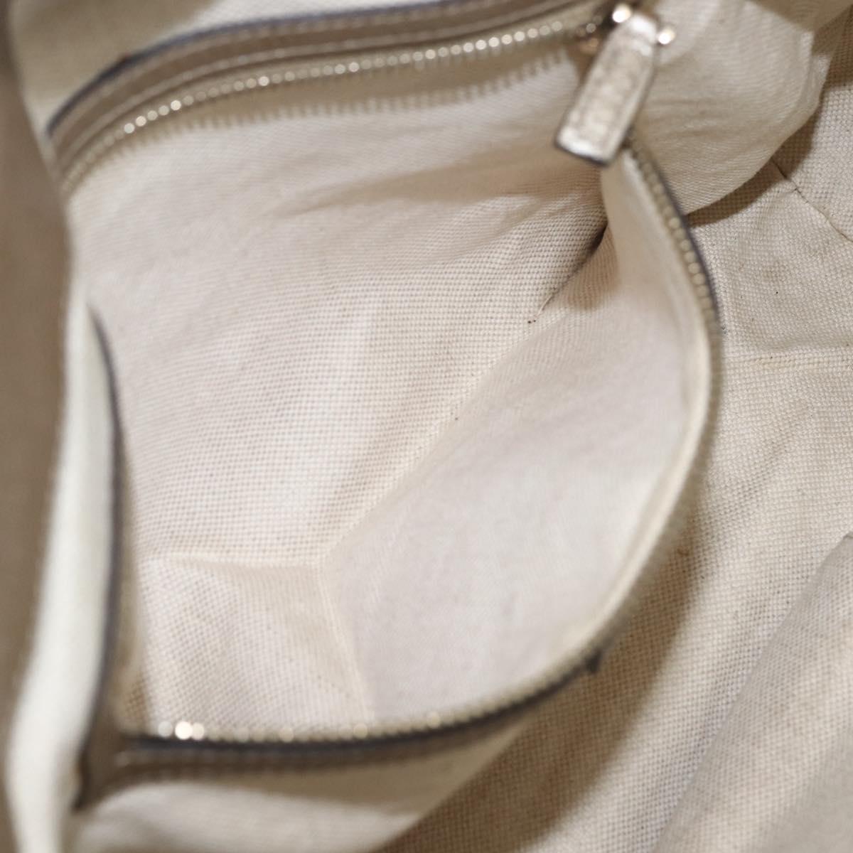 GUCCI Bamboo Wrasse GG Canvas Tote Bag 2way Beige Gold 282300 Auth ep12525