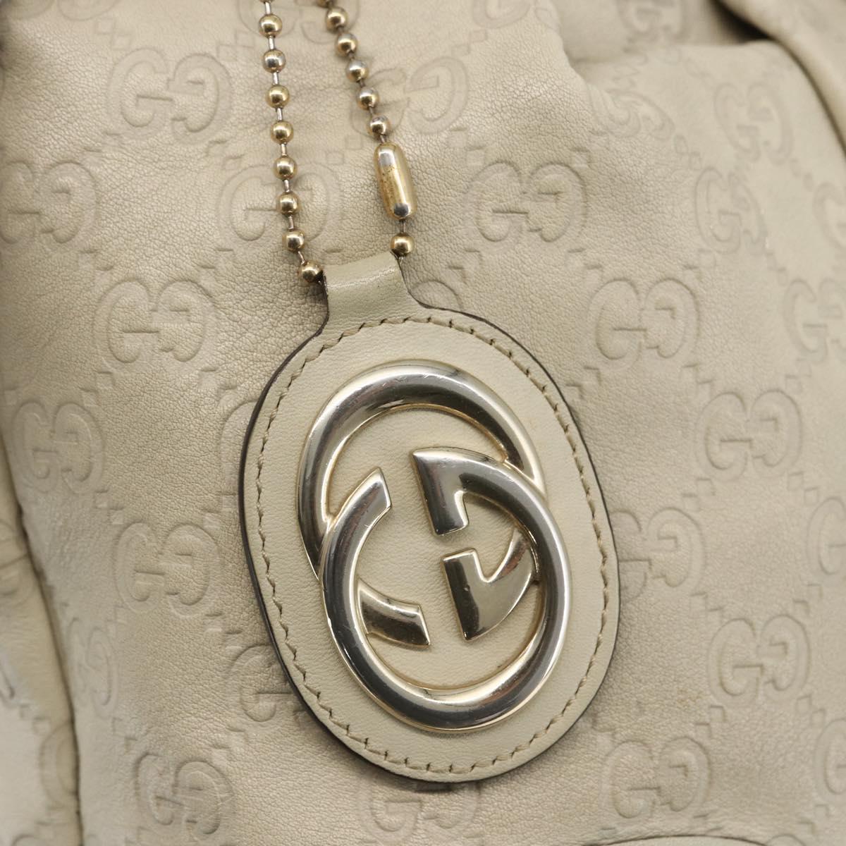 GUCCI GG Canvas Guccissima Sukey Bag Leather 2way Ivory Gold 247902 Auth ep12526
