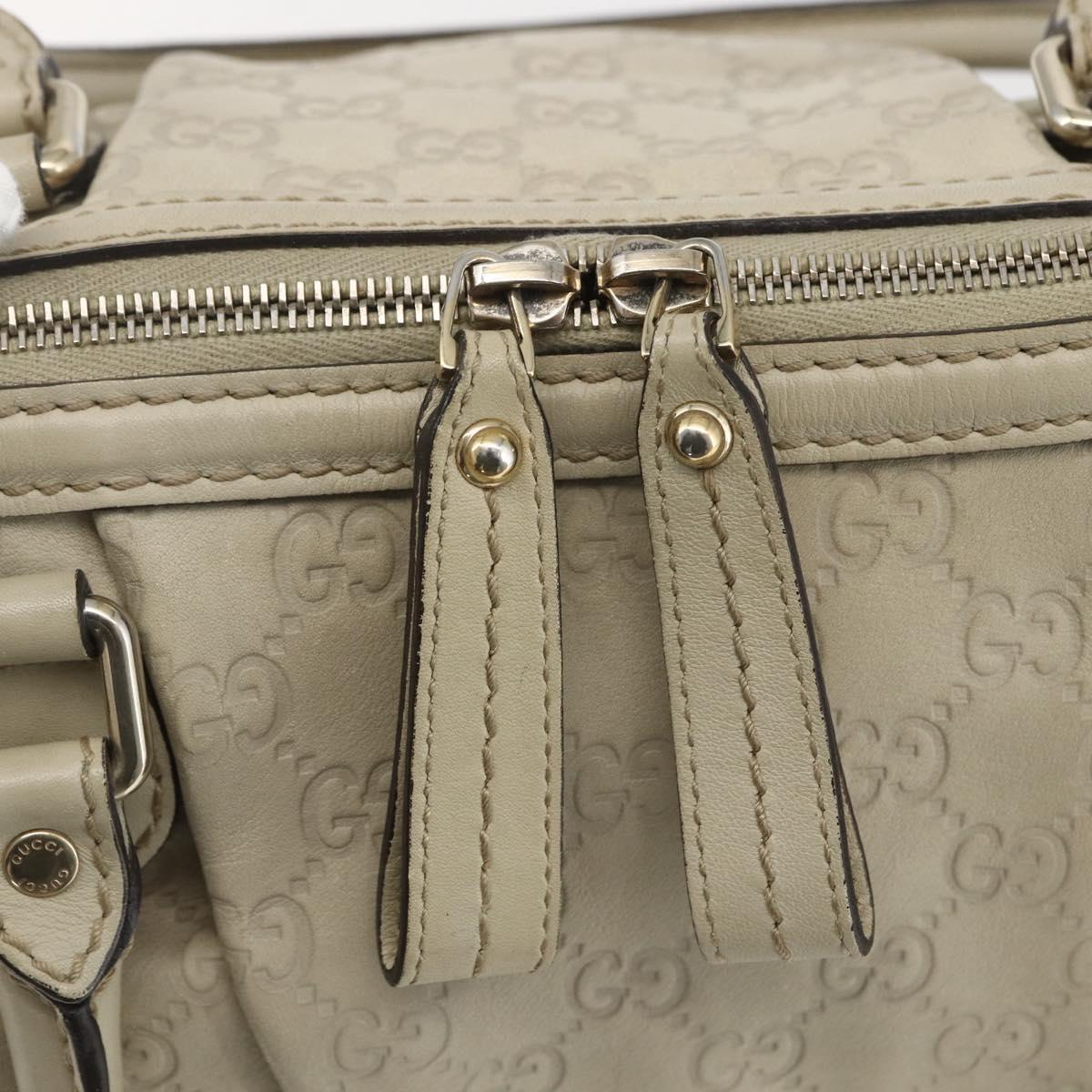 GUCCI GG Canvas Guccissima Sukey Bag Leather 2way Ivory Gold 247902 Auth ep12526