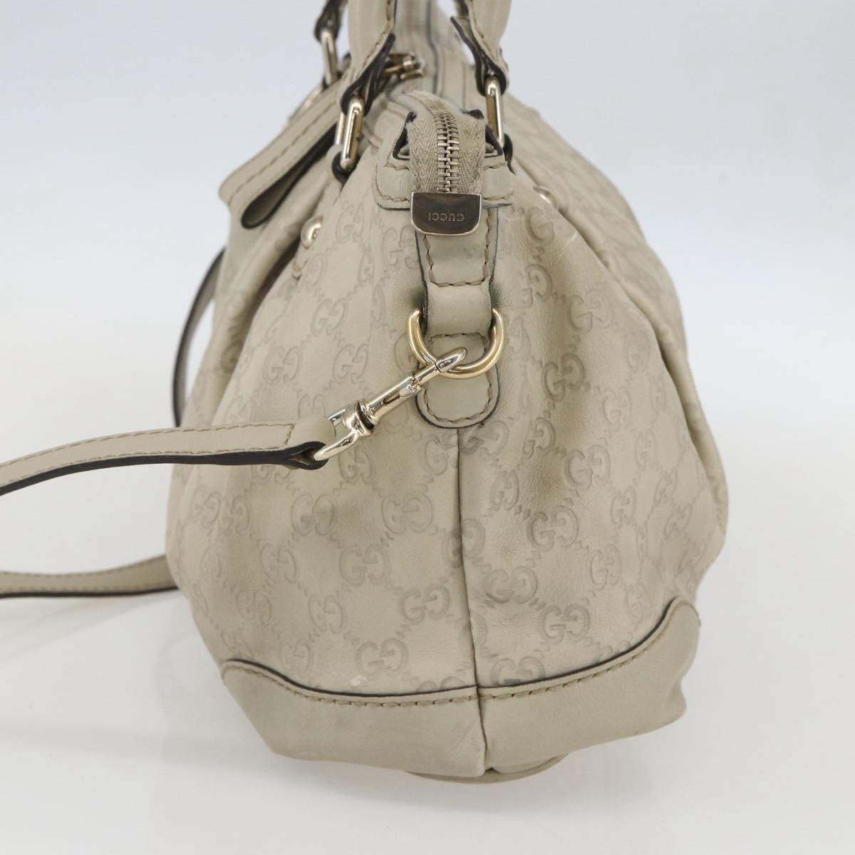 GUCCI GG Canvas Guccissima Sukey Bag Leather 2way Ivory Gold 247902 Auth ep12526