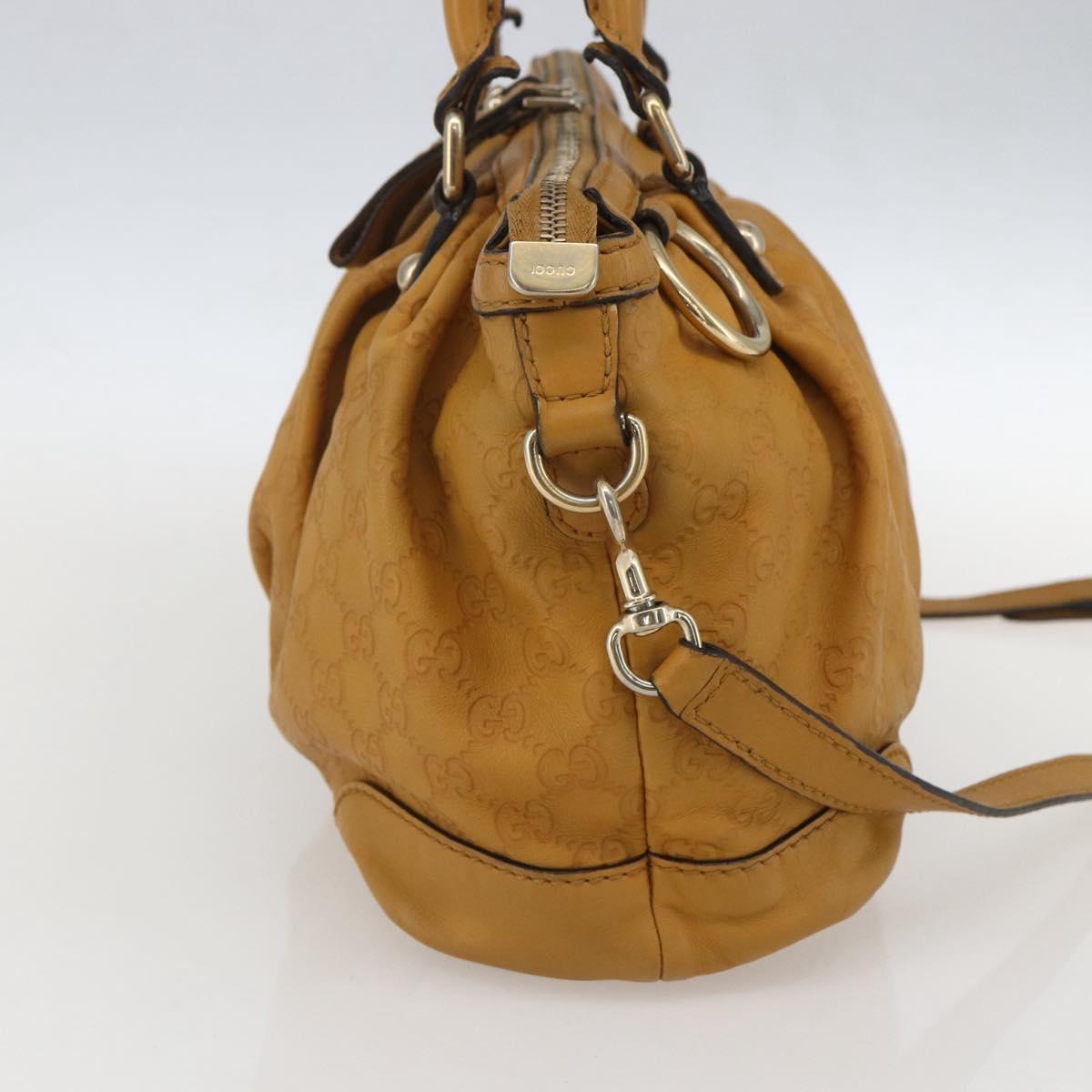 GUCCI GG Canvas Guccissima Sukey Bag Leather 2way Yellow 247902 Auth ep12527