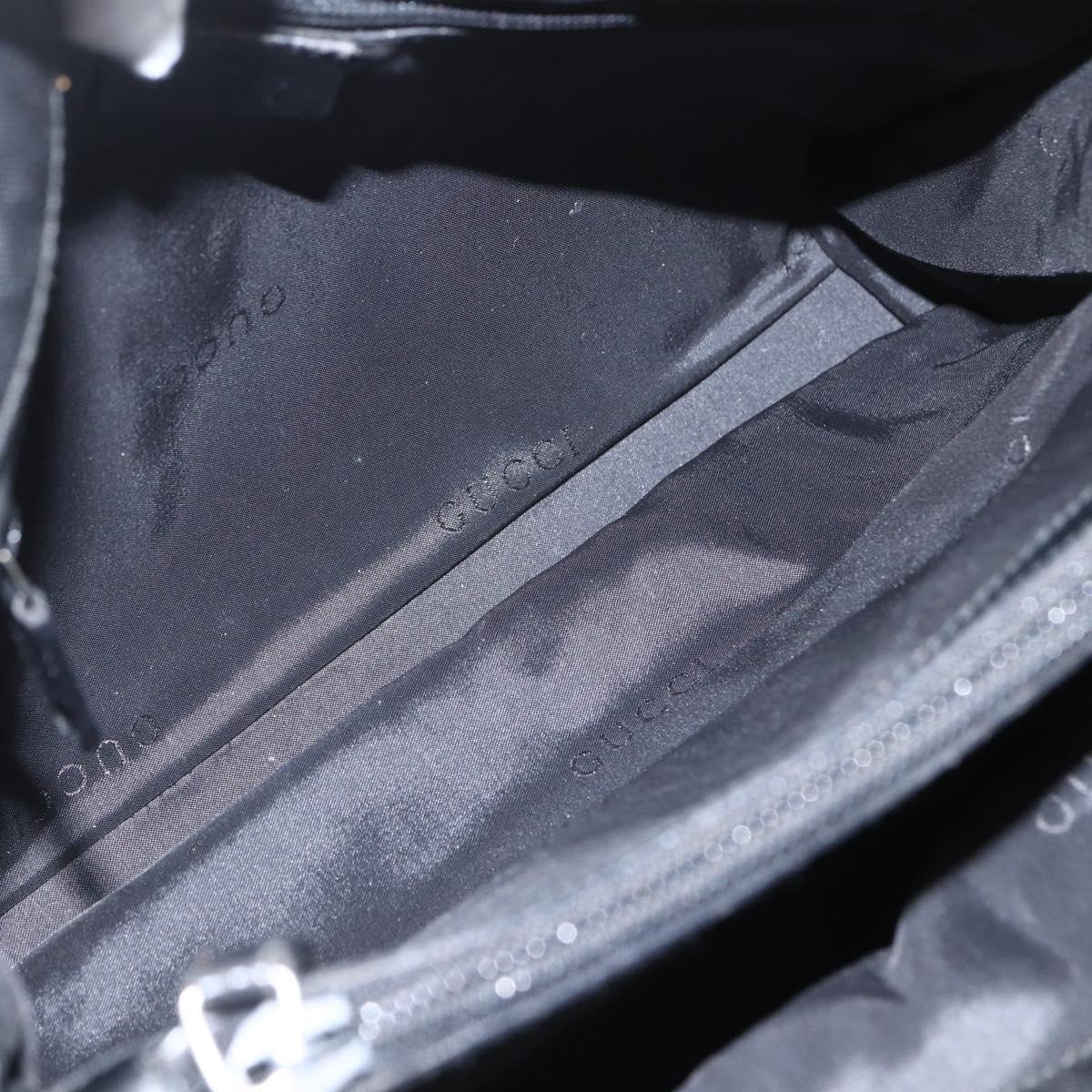 GUCCI Bamboo Hand Bag Nylon 2way Black Silver 002 1016 Auth ep12535