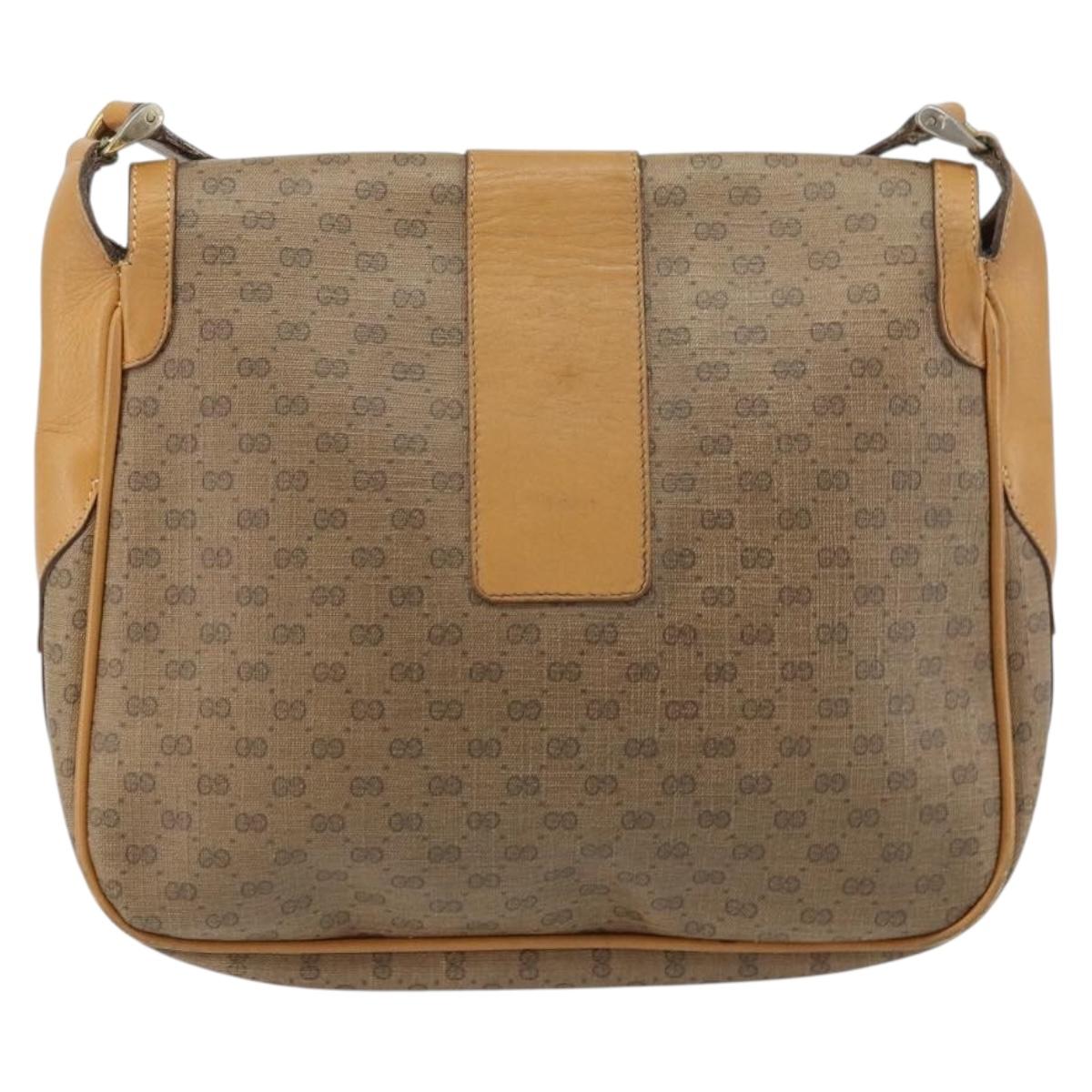 GUCCI Micro GG Supreme Shoulder Bag PVC Beige Gold 001 116 4425 Auth ep12545