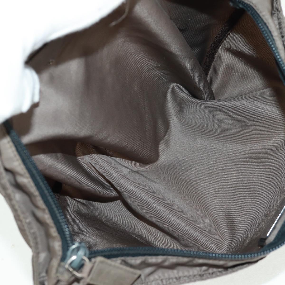 PRADA Shoulder Bag Nylon Beige Silver Auth ep12552