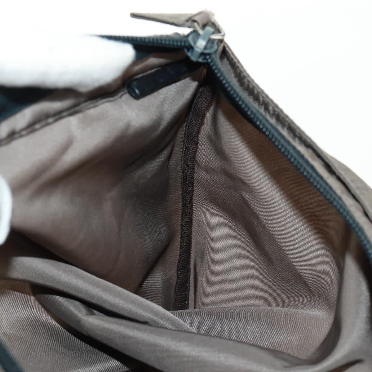 PRADA Shoulder Bag Nylon Beige Silver Auth ep12552