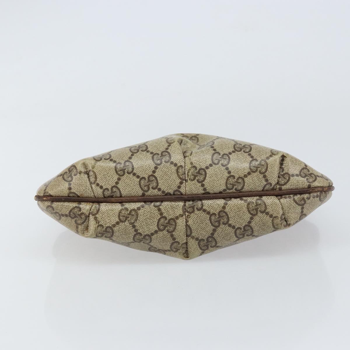 GUCCI GG Supreme Pouch PVC Beige Auth ep12553