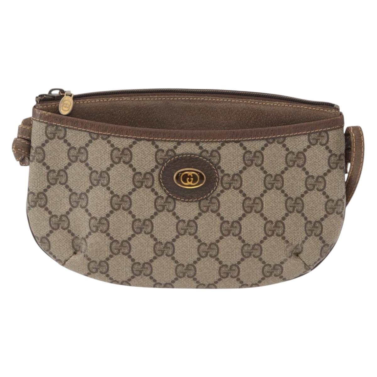 GUCCI GG Supreme Shoulder Bag PVC Beige Gold 904 02 020 Auth ep12554