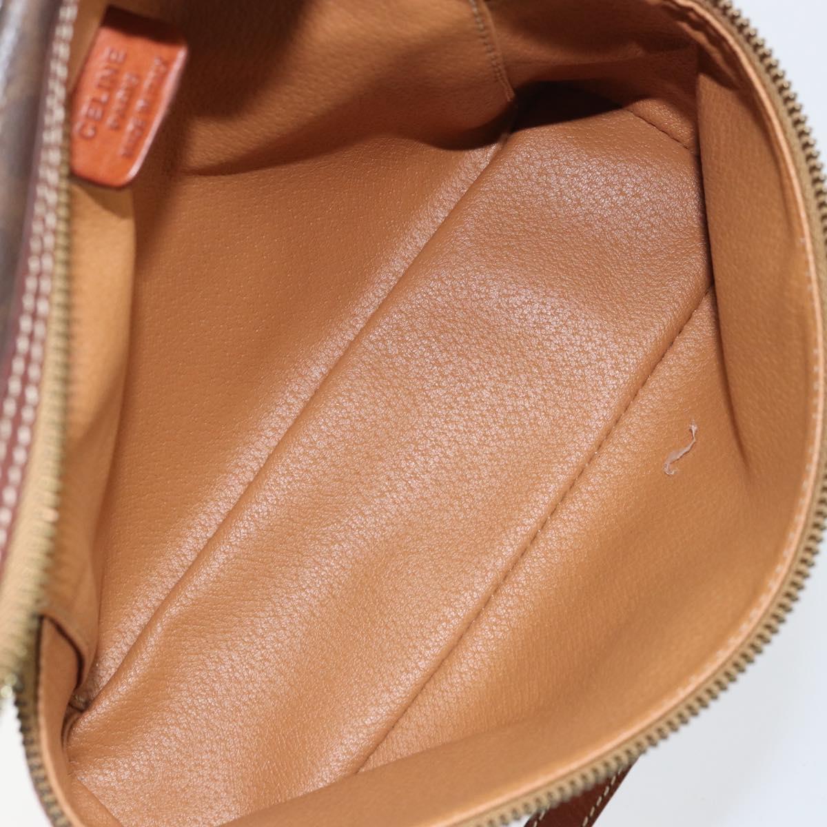 CELINE Macadam Canvas Hand Bag PVC Leather 2way Brown Gold Auth ep12572