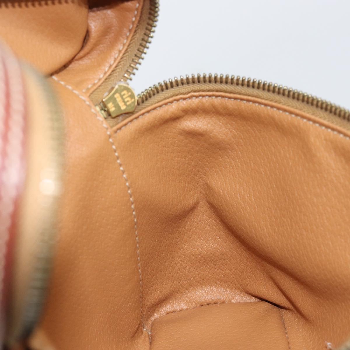 CELINE Macadam Canvas Hand Bag PVC Leather 2way Brown Gold Auth ep12572