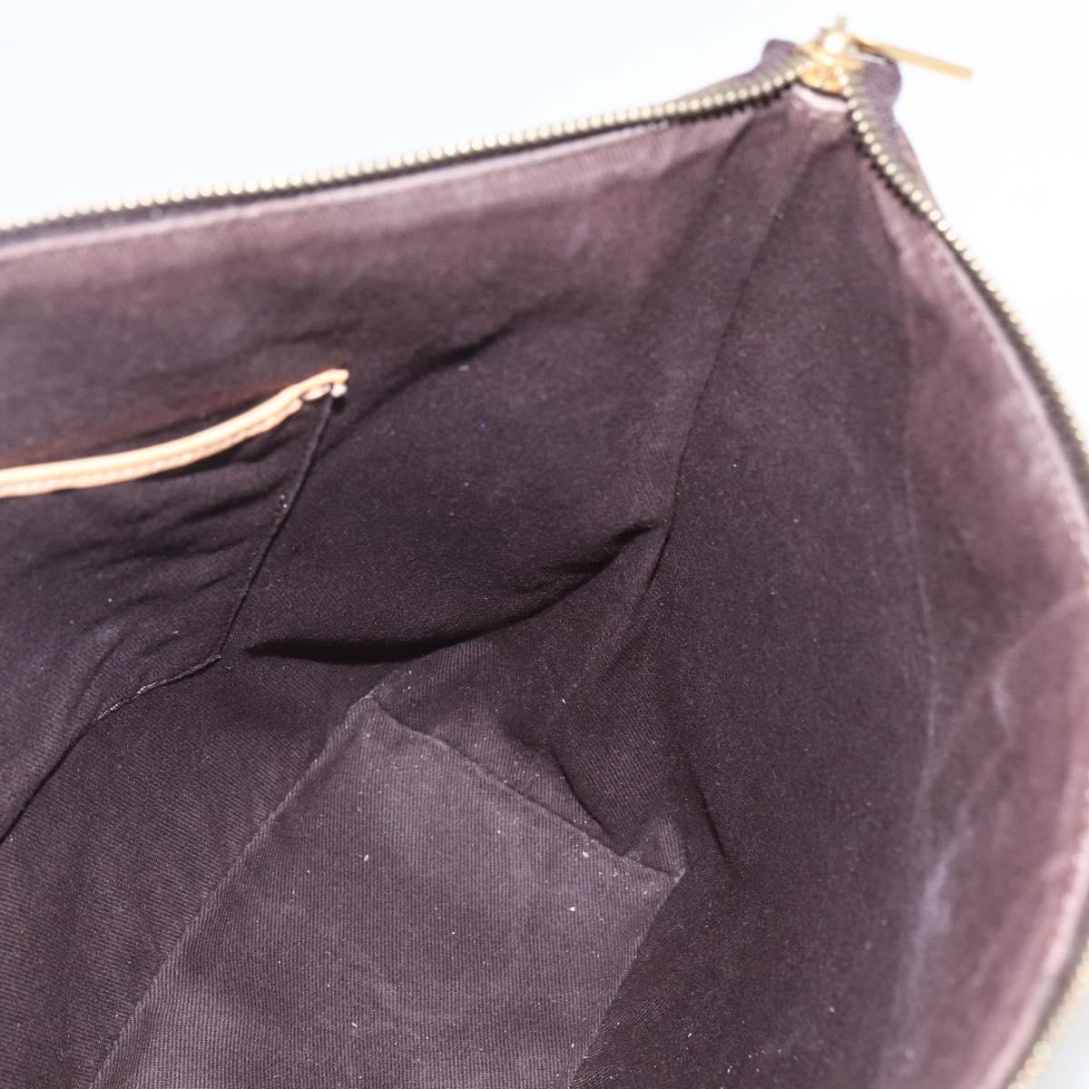 CELINE Macadam Canvas Tote Bag PVC Leather Brown Gold Auth ep12590