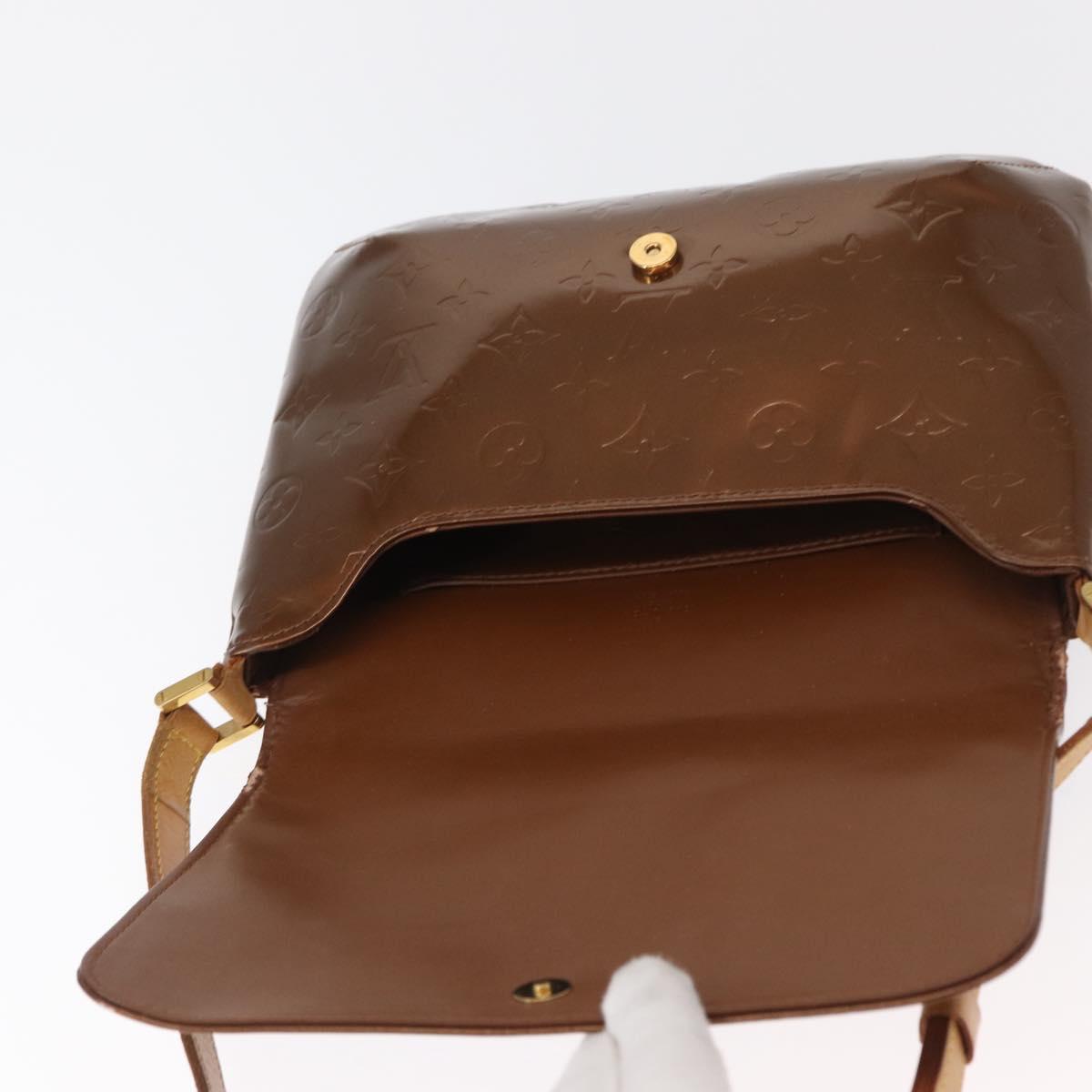 LOUIS VUITTON Monogram Vernis Thompson Street Bag Bronze M91124 LV Auth ep12604
