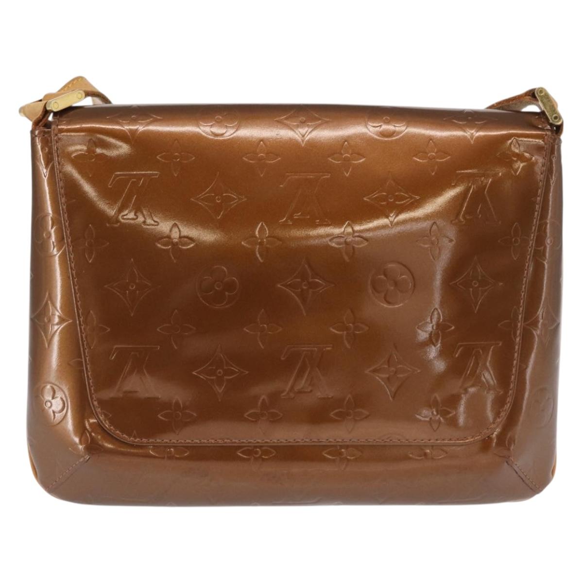 LOUIS VUITTON Monogram Vernis Thompson Street Bag Bronze M91124 LV Auth ep12604