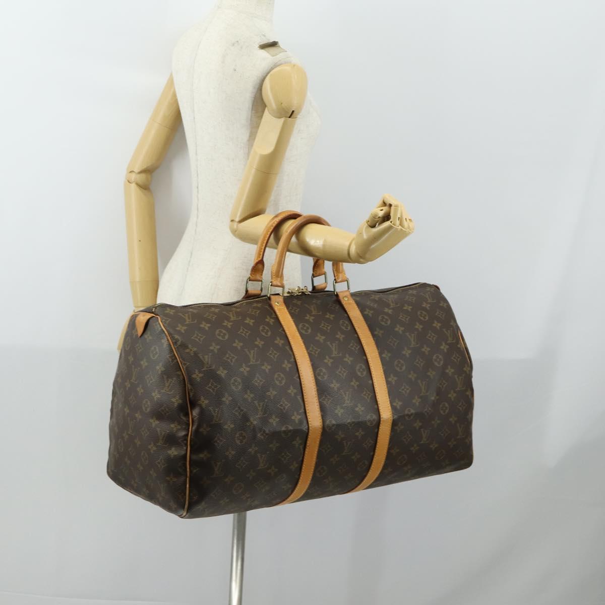 LOUIS VUITTON Monogram Keepall 55 Boston Bag M41424 LV Auth ep12613