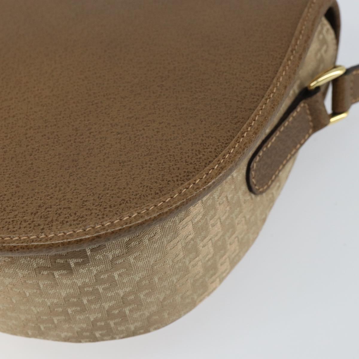 GUCCI Shoulder Bag Nylon Leather Beige Gold 007 754 0074 Auth ep12620