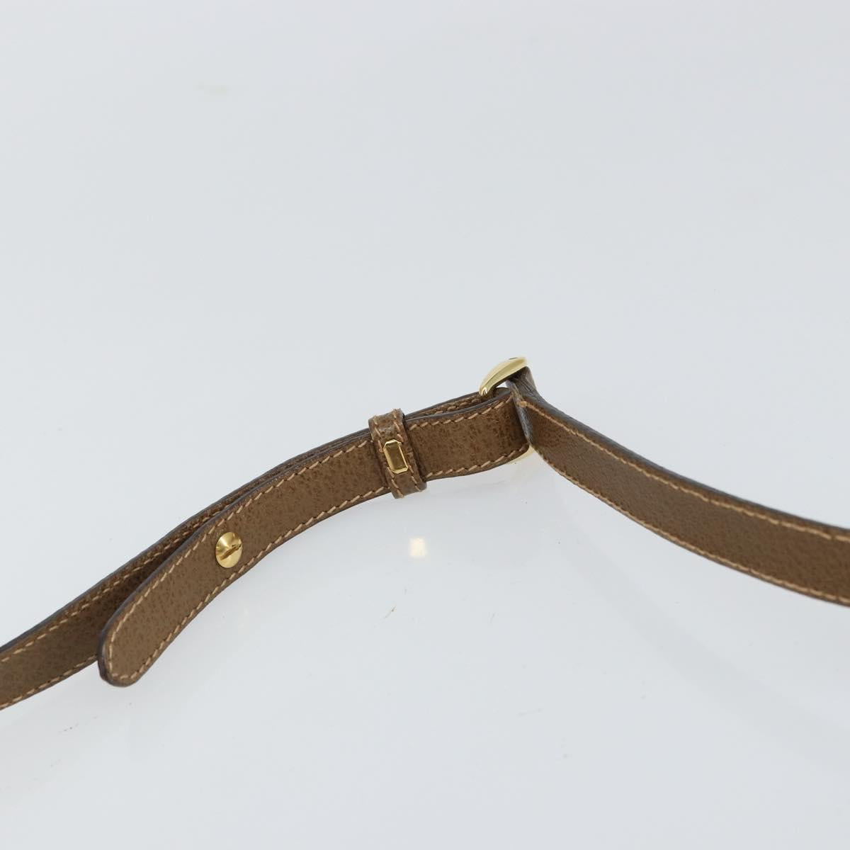GUCCI Shoulder Bag Nylon Leather Beige Gold 007 754 0074 Auth ep12620