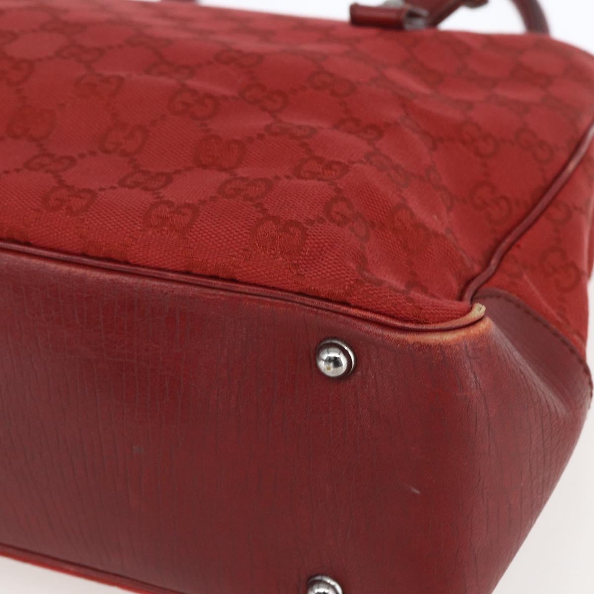 GUCCI GG Canvas Bamboo Hand Bag Red 112526 Auth ep12621