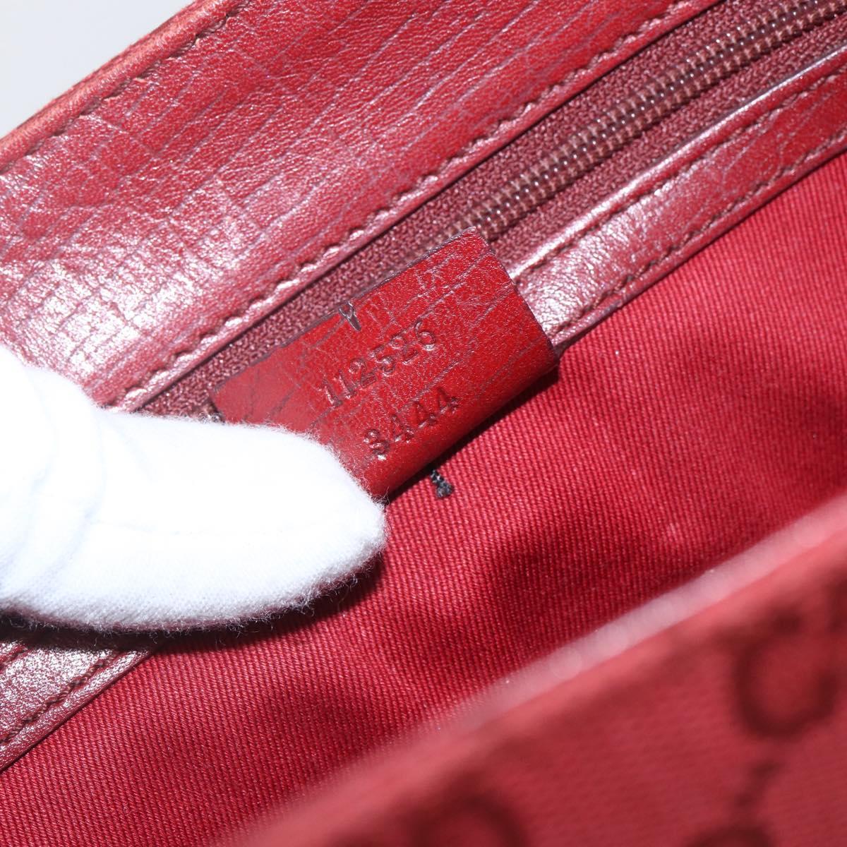 GUCCI GG Canvas Bamboo Hand Bag Red 112526 Auth ep12621