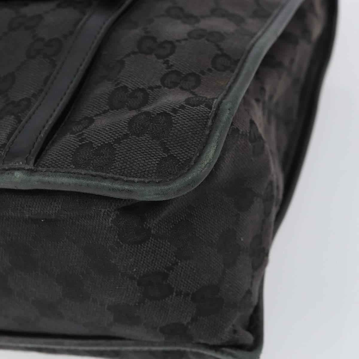 GUCCI GG Canvas Hand Bag Black Silver 000 0854 Auth ep12622