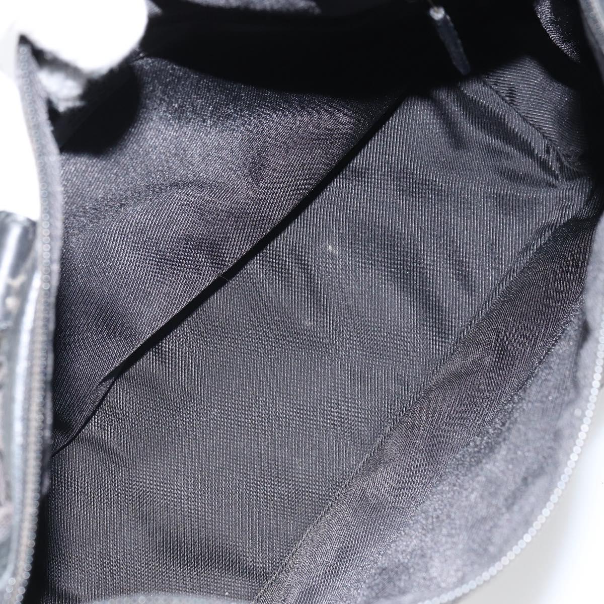 GUCCI GG Canvas Hand Bag Black Silver 000 0854 Auth ep12622