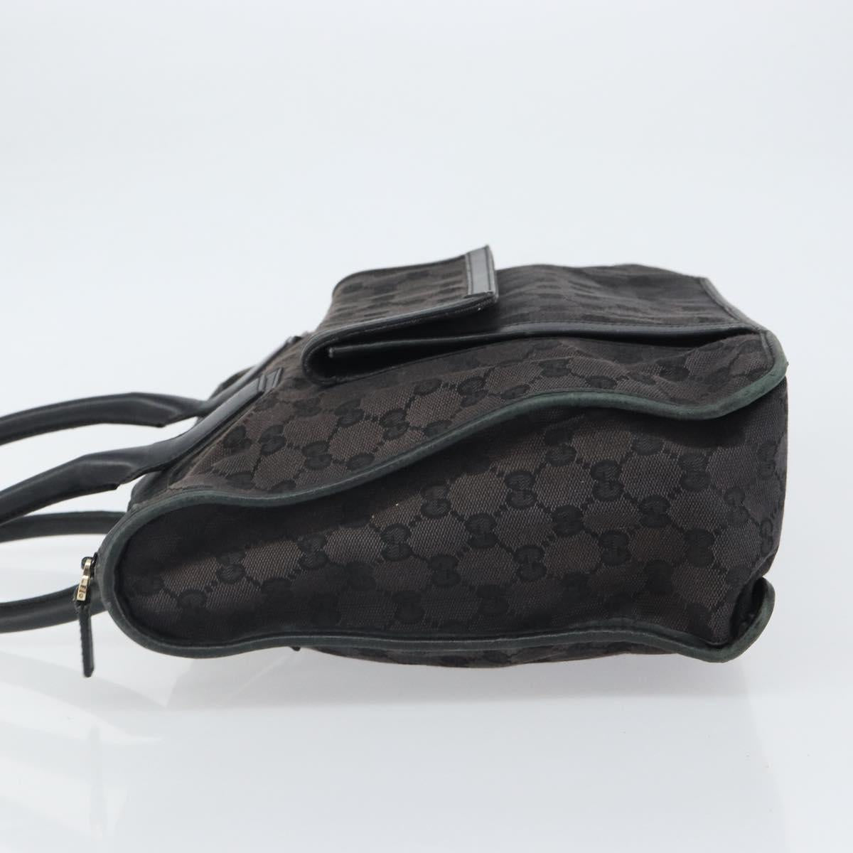 GUCCI GG Canvas Hand Bag Black Silver 000 0854 Auth ep12622