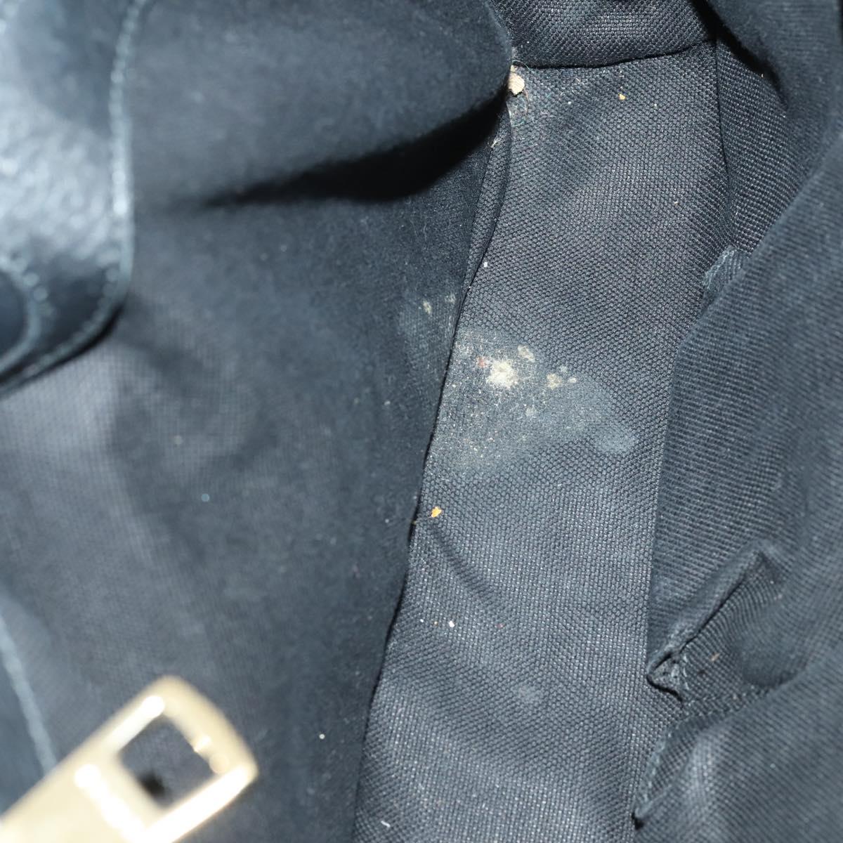 GUCCI Bamboo Hand Bag Leather 2way Black Gold 323660 Auth ep12626