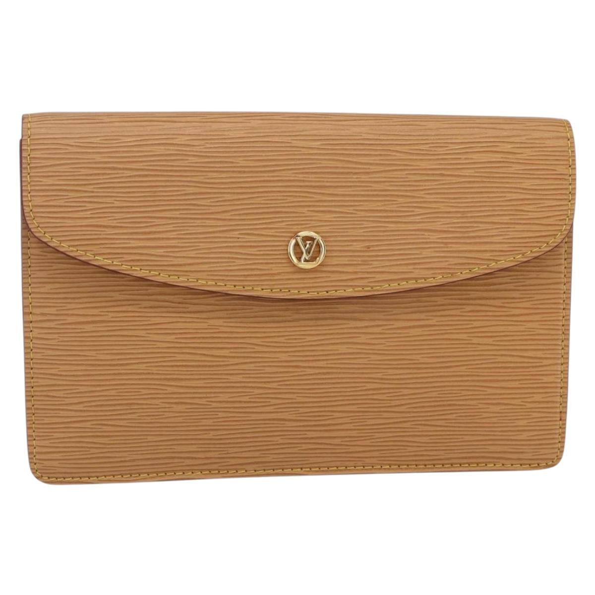 LOUIS VUITTON Epi Montaigne 23 Clutch Bag Beige LV Auth ep12627