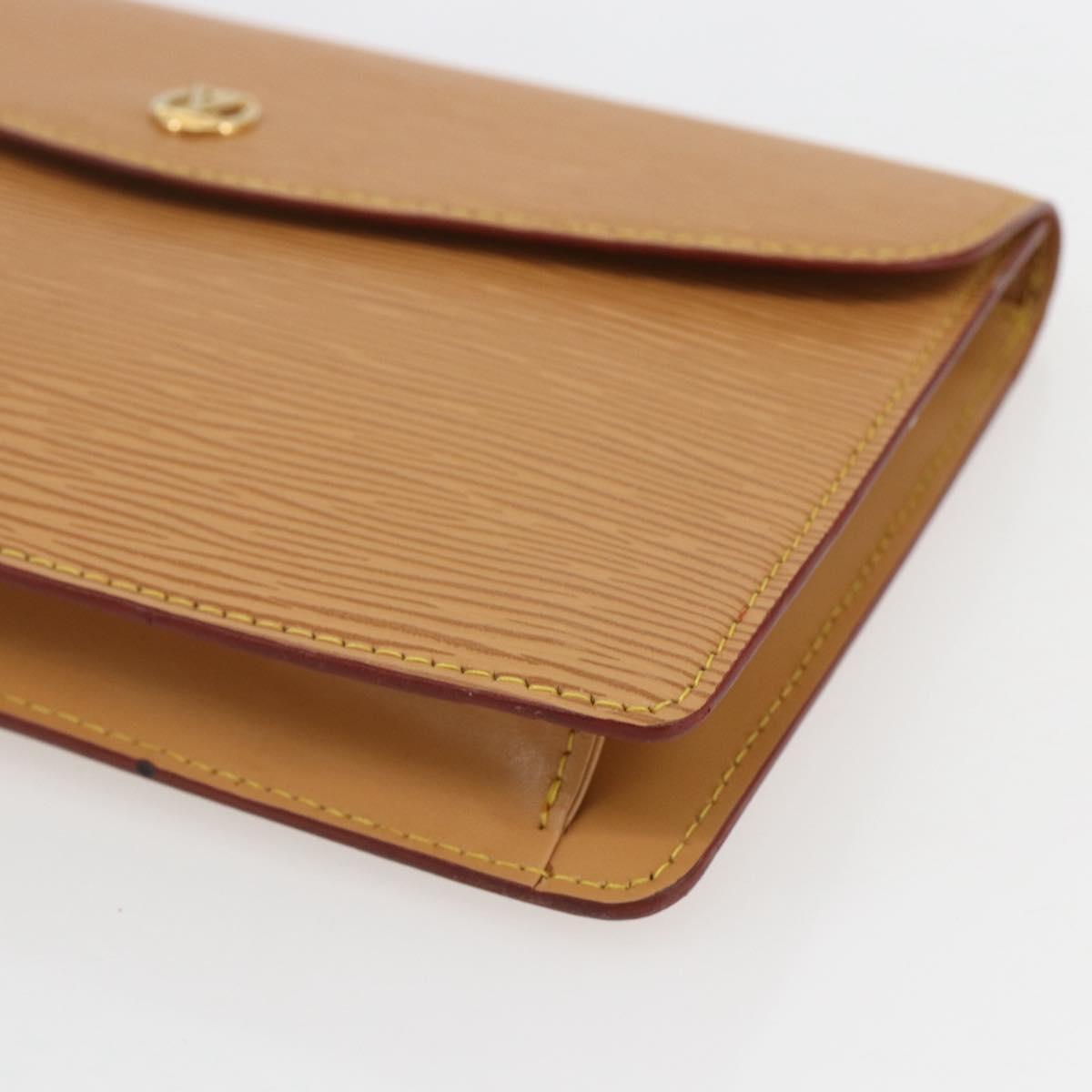 LOUIS VUITTON Epi Montaigne 23 Clutch Bag Beige LV Auth ep12627